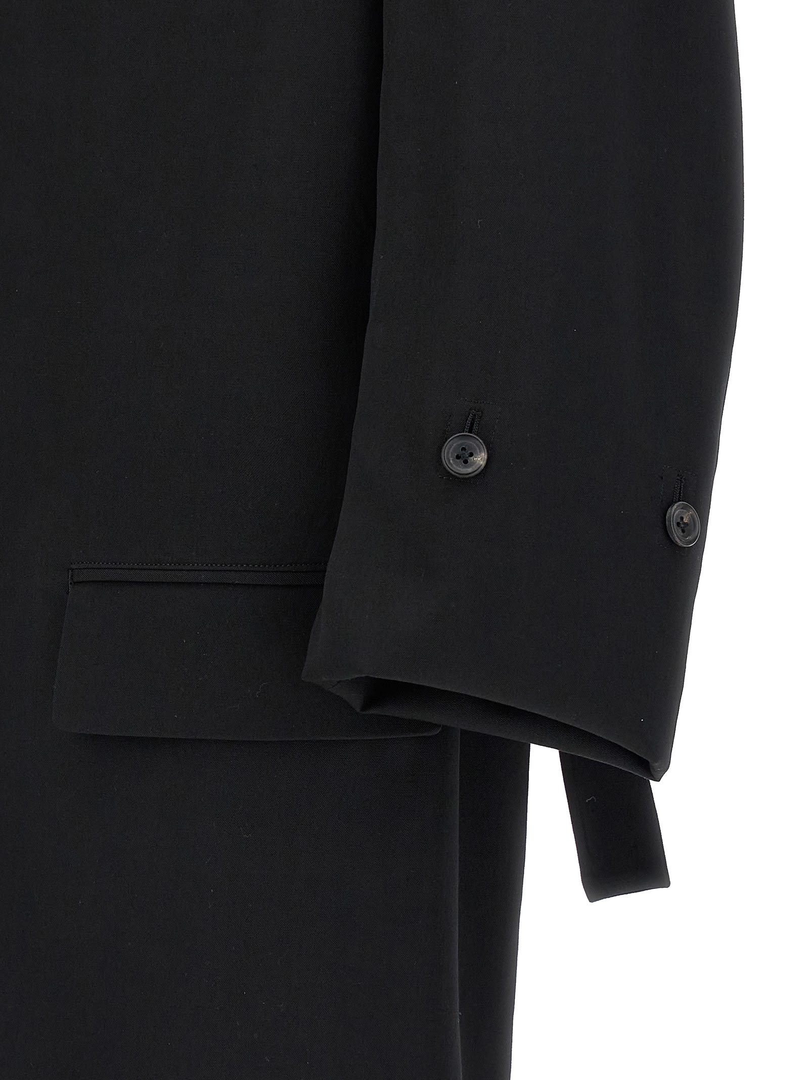 Yohji Yamamoto Single-breasted Blazer With Back Opening In Black