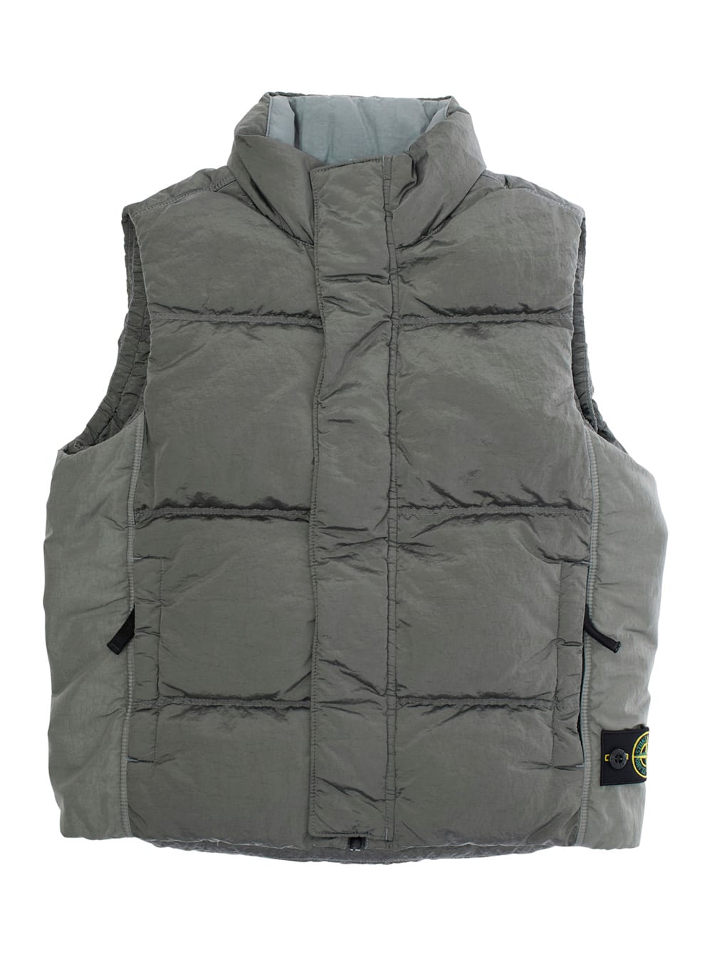 Stone Island Padded Panelled Vest In Gray