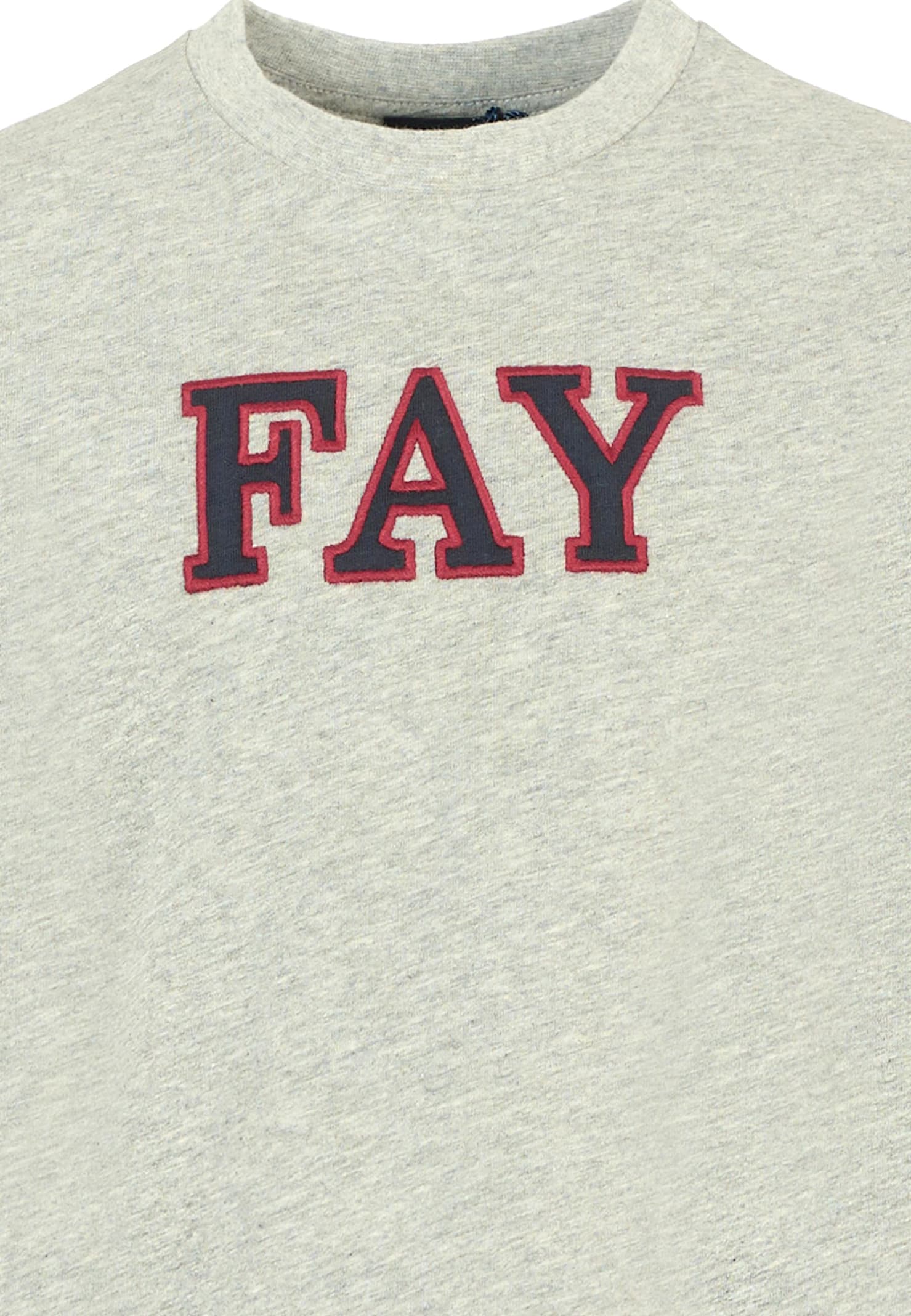 Fay Grey T-shirt For Boy With Logo In Gray