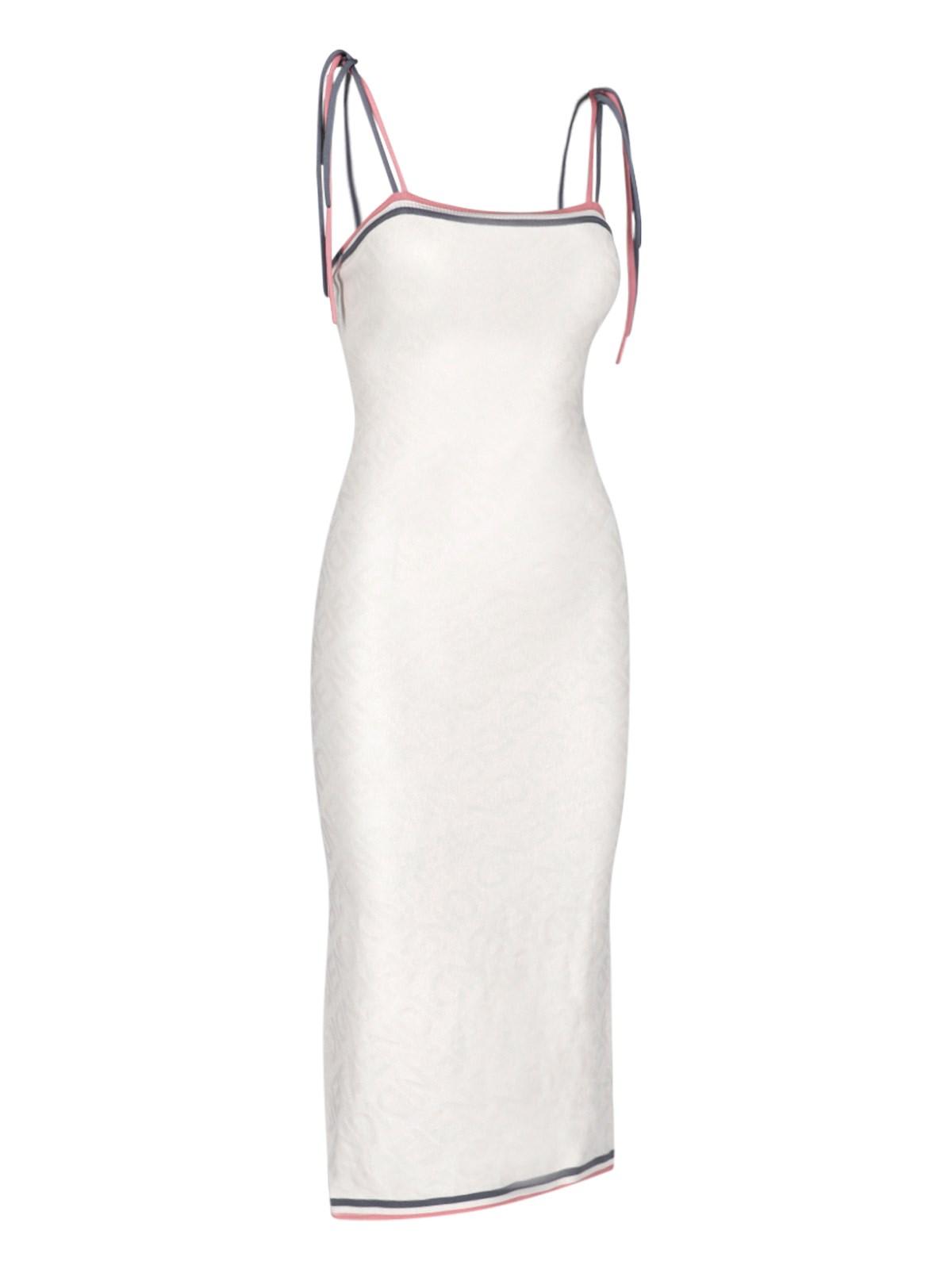 Fendi Woman Ivory Viscose Blend Dress In White