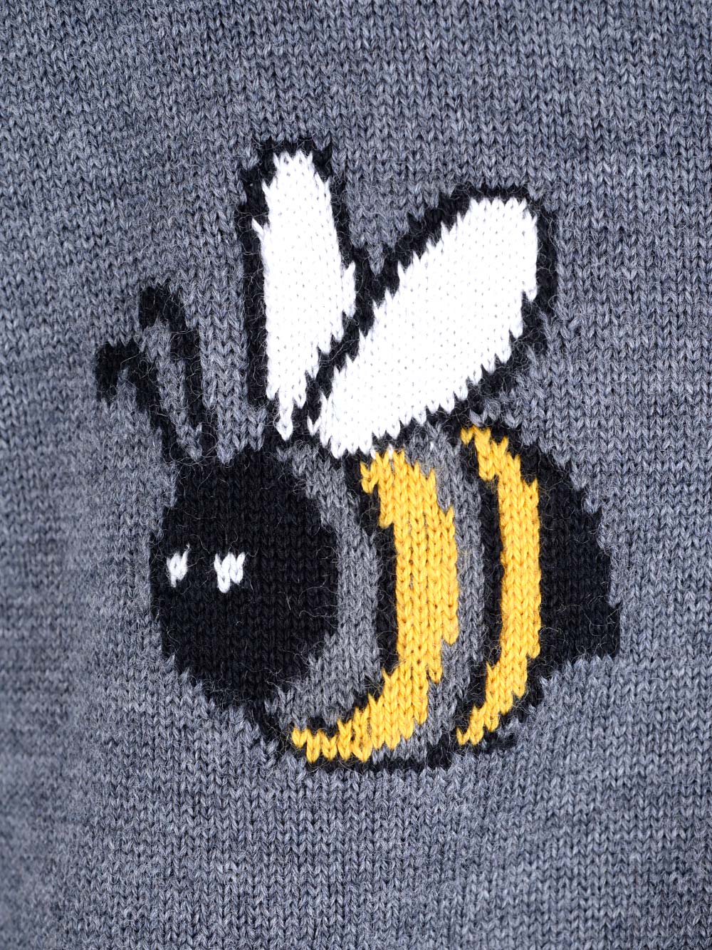 Thom Browne Birds And Bees Knitted Wool Cardigan In Grey