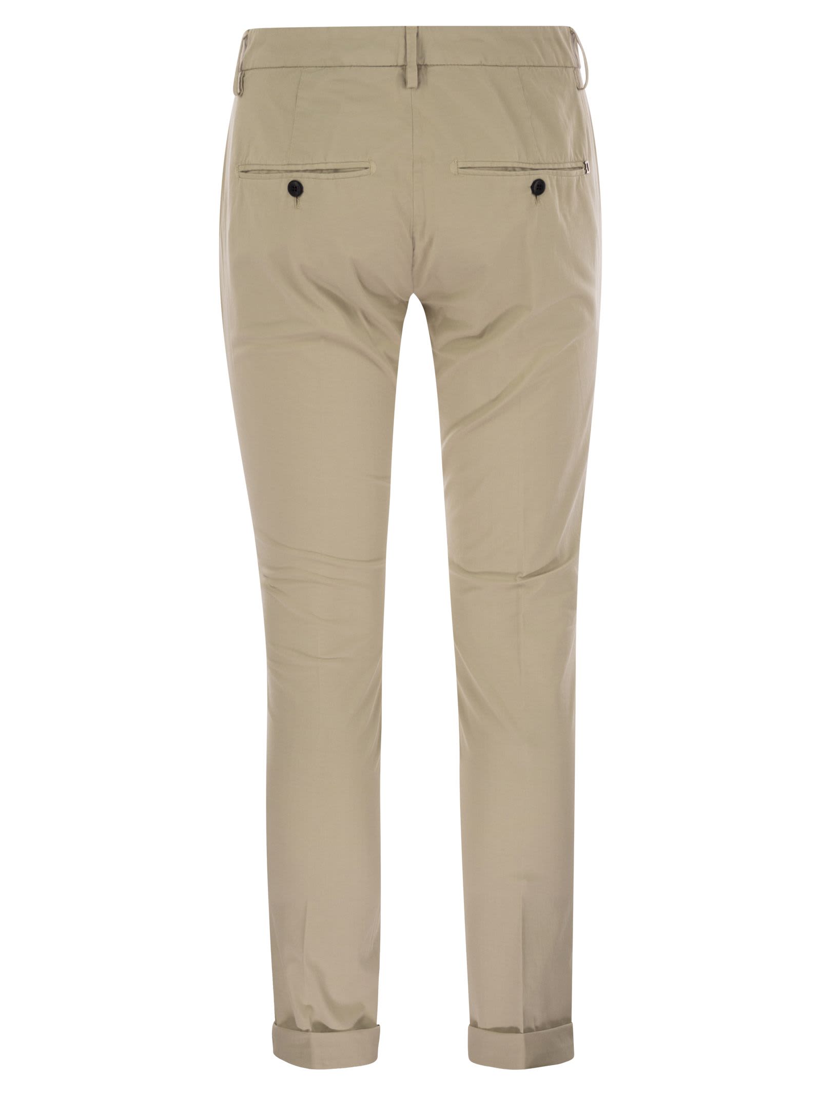 Dondup Gaubert Slim Fit Gabardine Trousers In Lievito