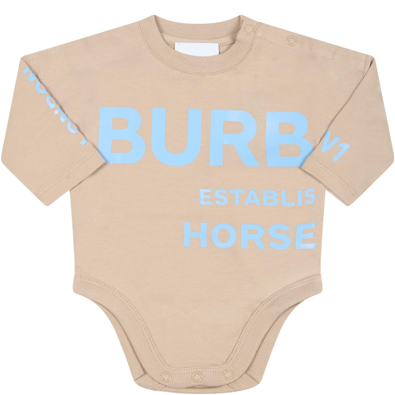 Burberry Beige Body For Baby Boy With Logo