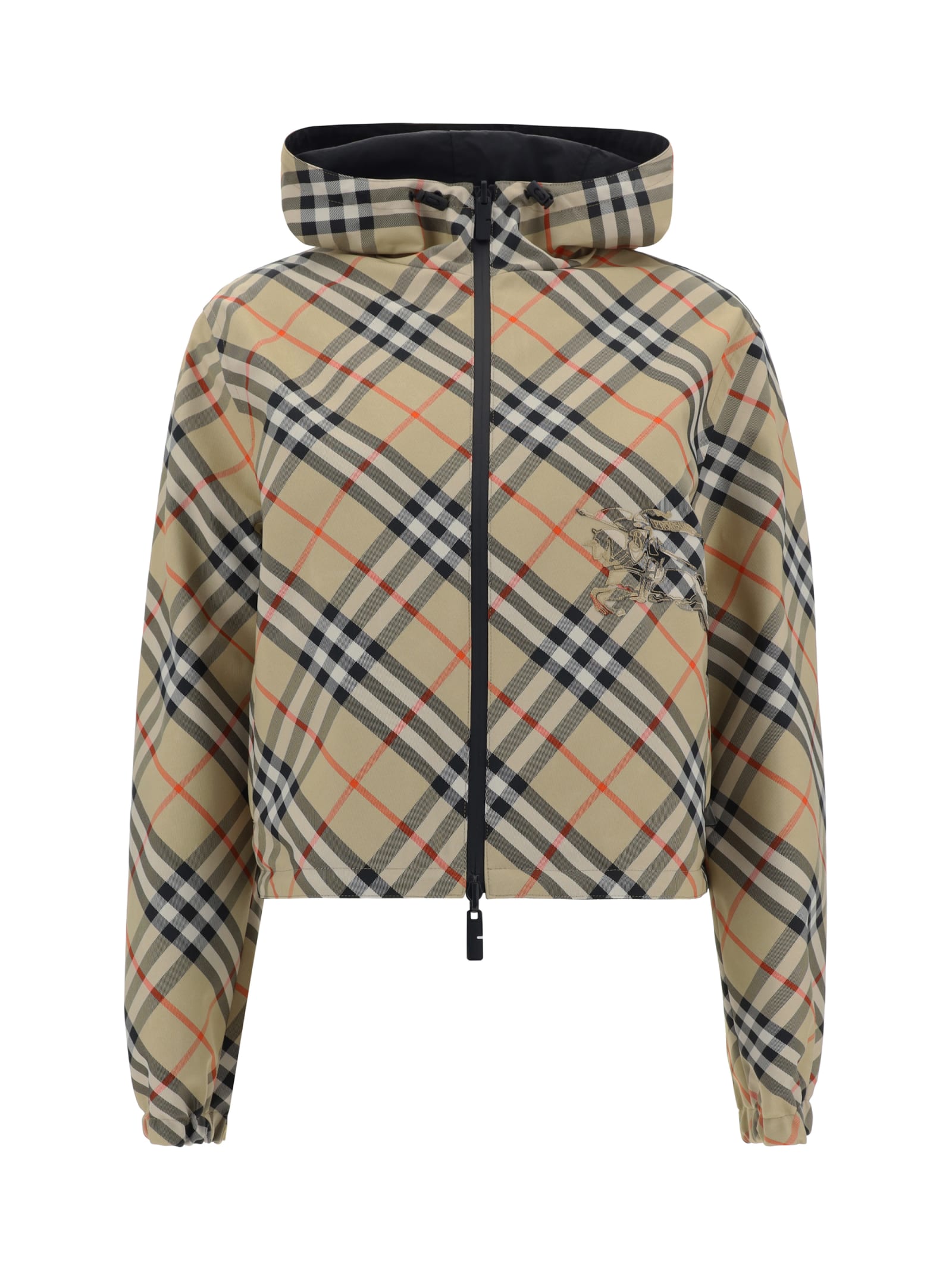 Shop Burberry Reversible Hooded Jacket In Sand