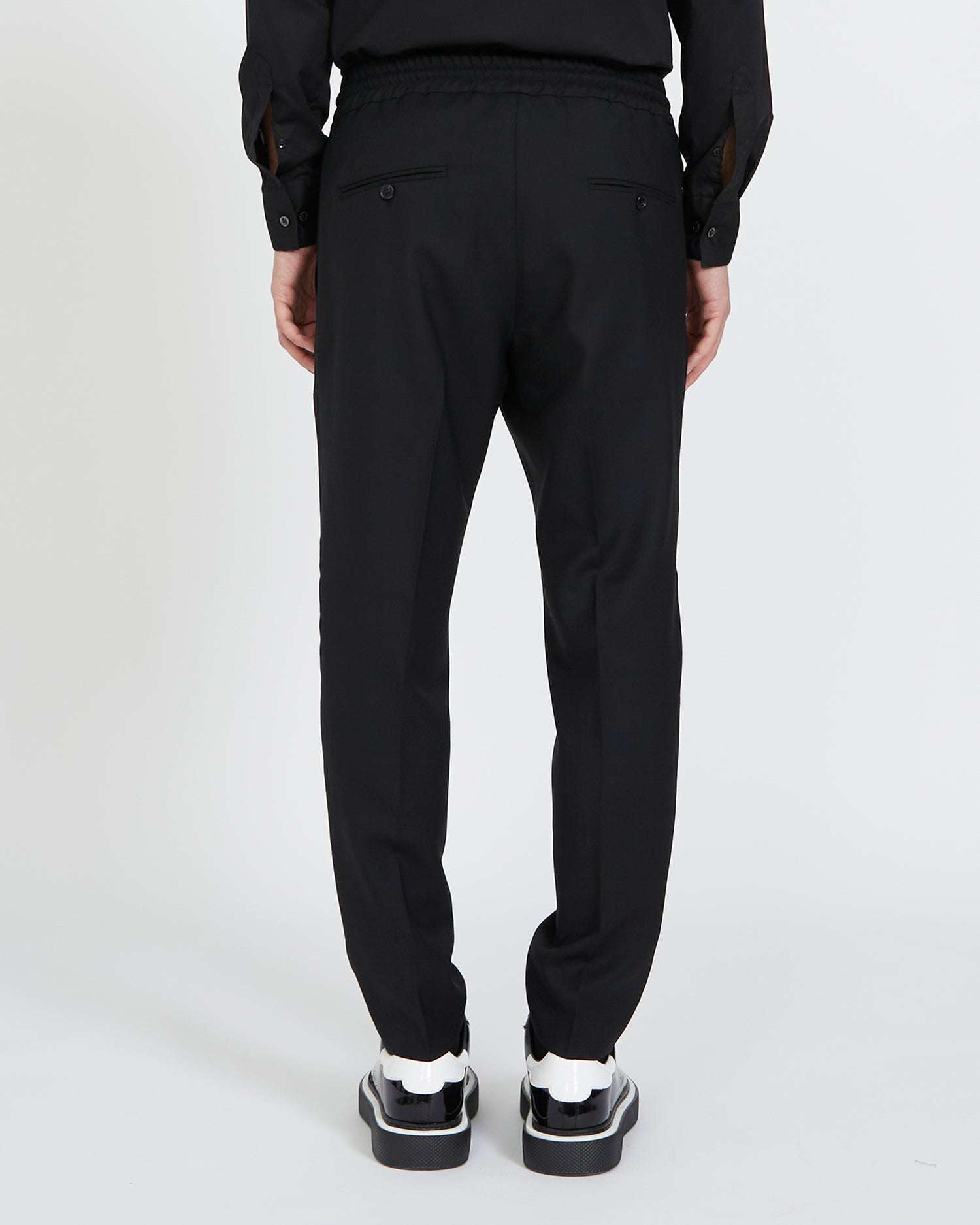 Shop John Richmond Trousers Straight Line In Nero