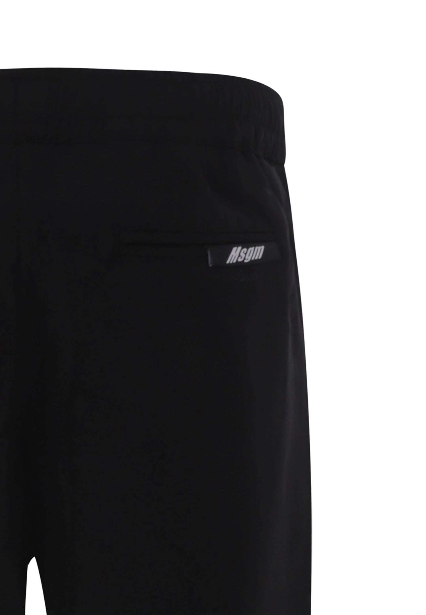 Msgm Black Trousers For Boy With Logo