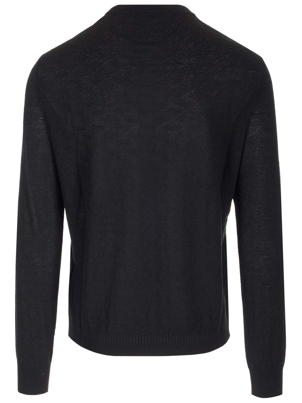 Versace Silk And Cotton Blend Sweater In Black