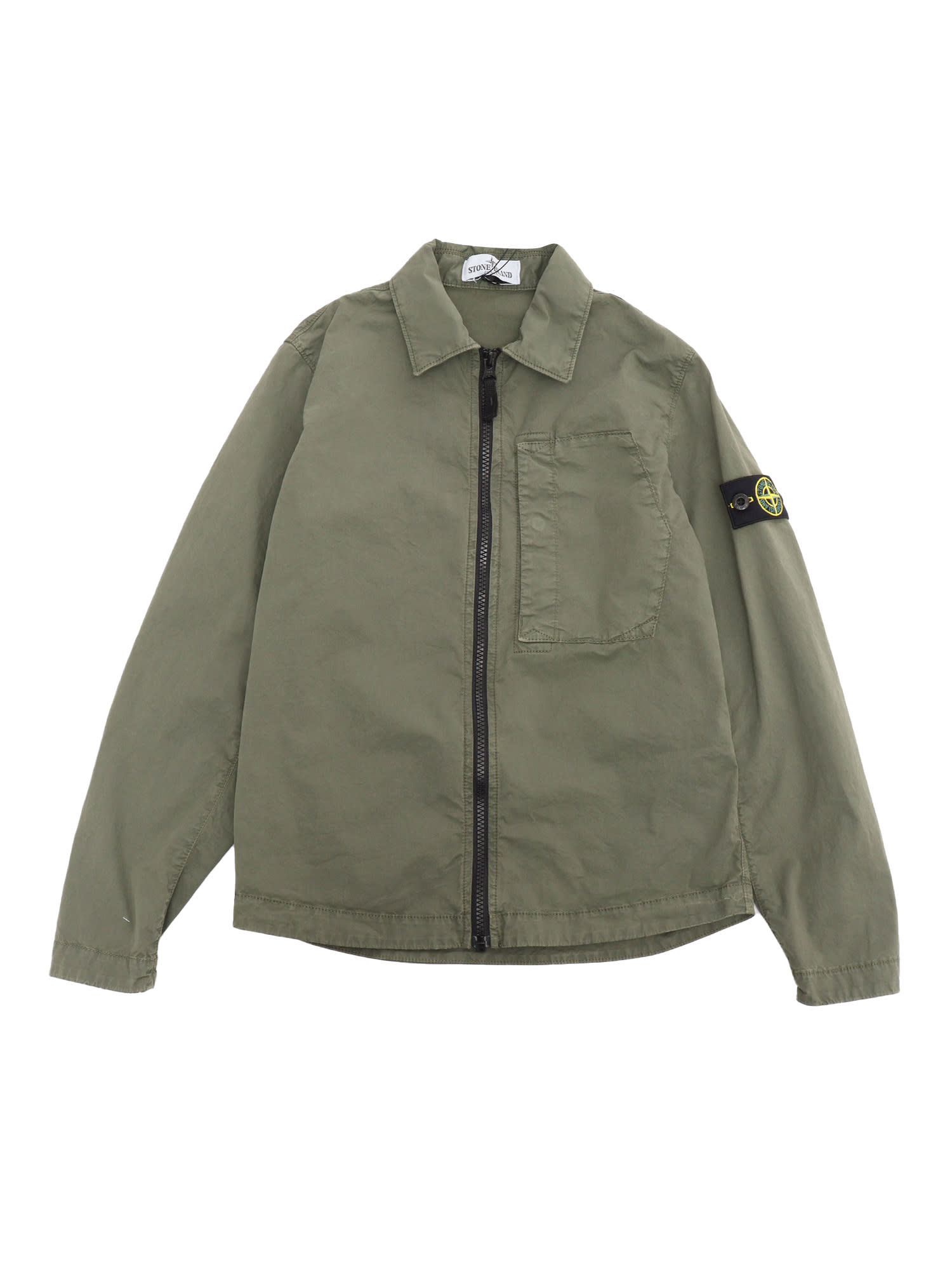 Stone Island Junior Kids' Military Green Denim Jacket