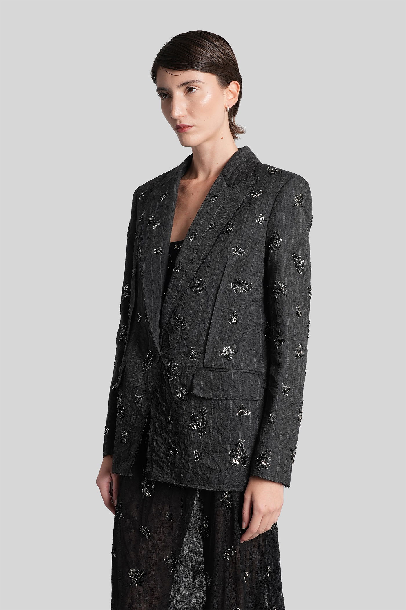 Simkhai Murphy Blazer In Grey Polyester In Gray