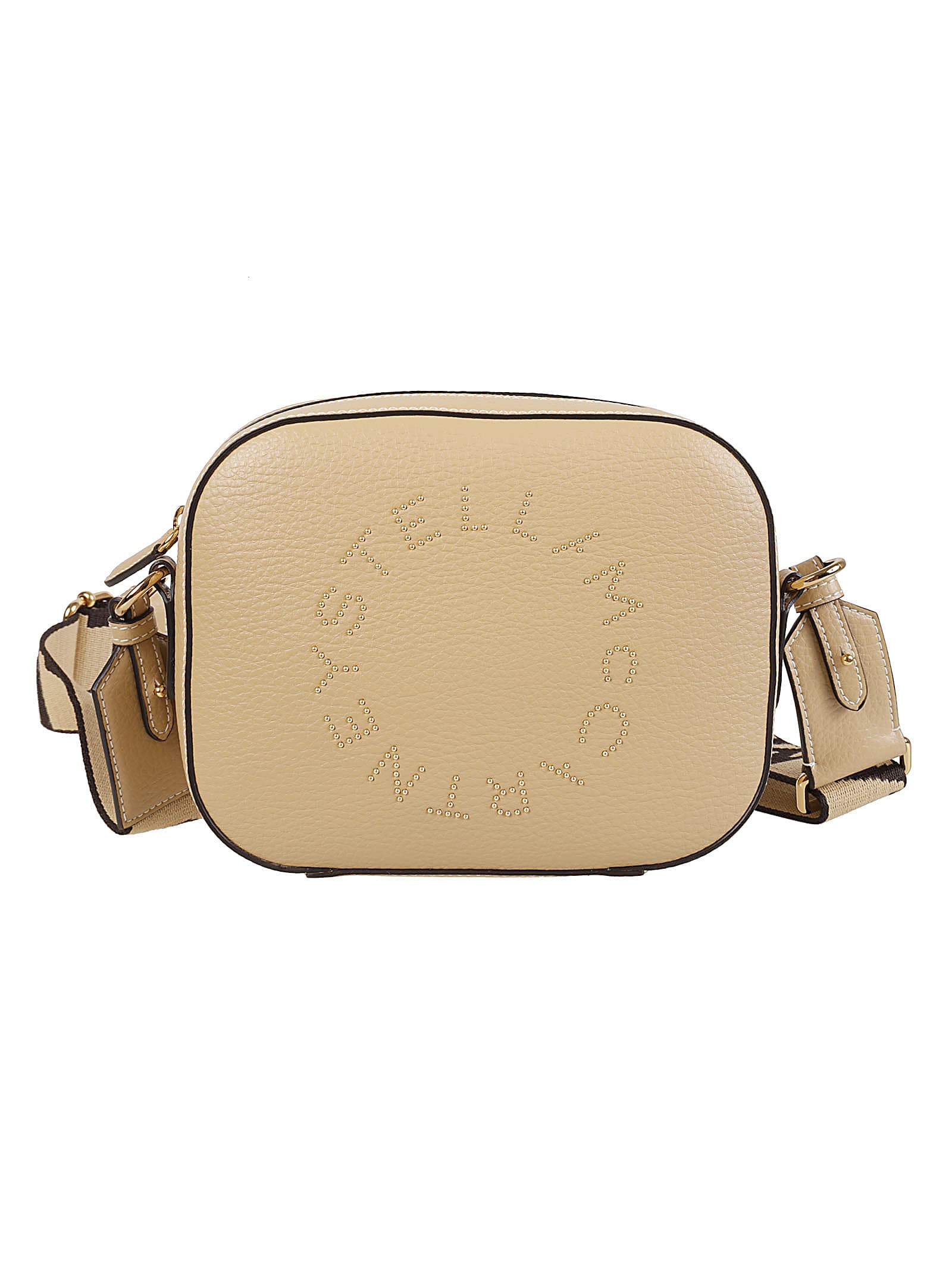 Shop Stella Mccartney Small Embossed Camera Shoulder Bag In Brown