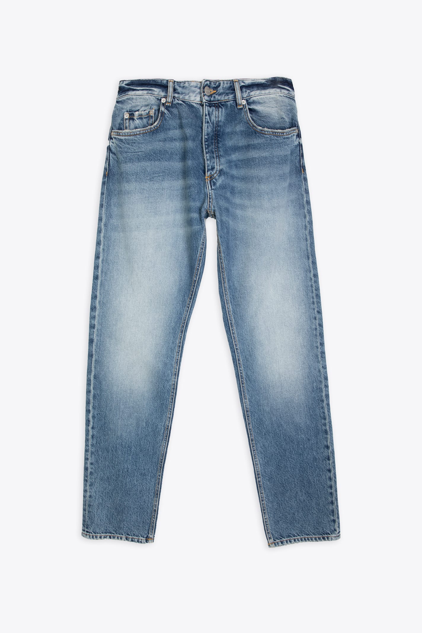 Man Jeans Stonewashed blue denim loose jeans - Kanye