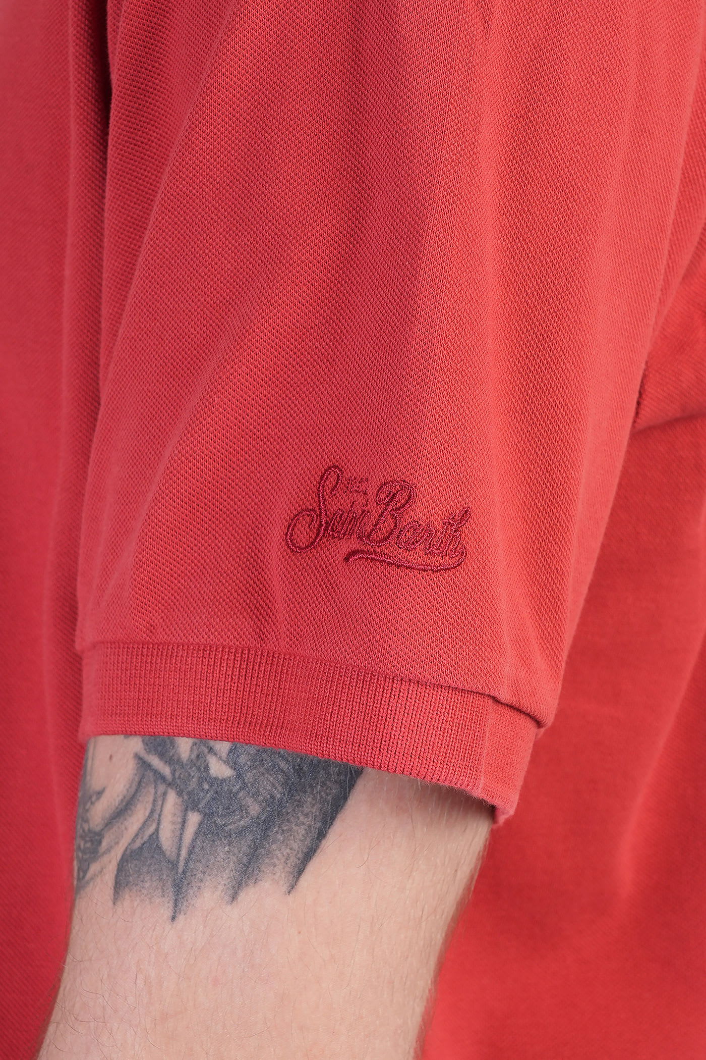 Mc2 Saint Barth Charles Polo In Red Cotton In Red