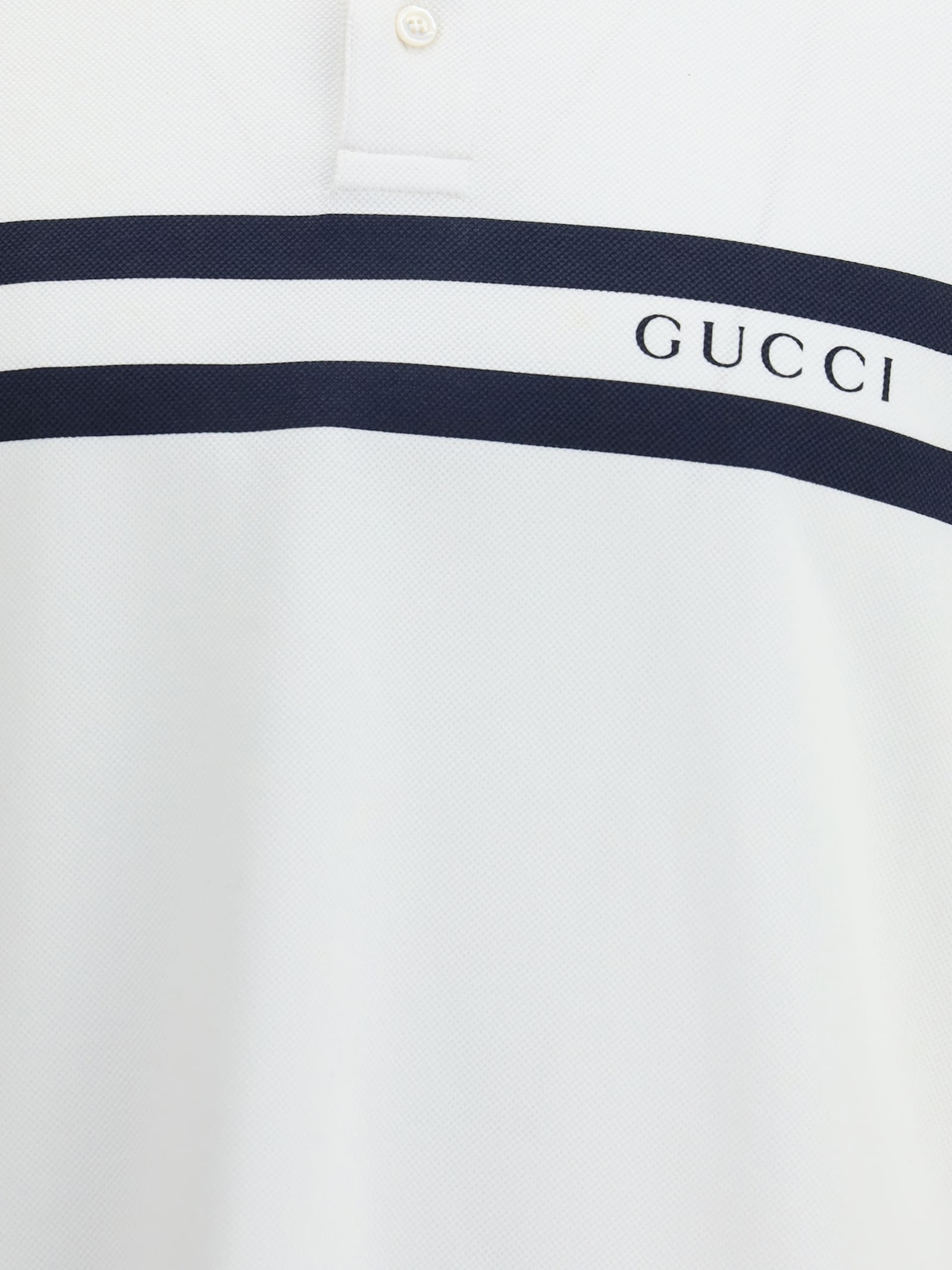 Gucci Ss Polo Stretch Cotton Piquet In White