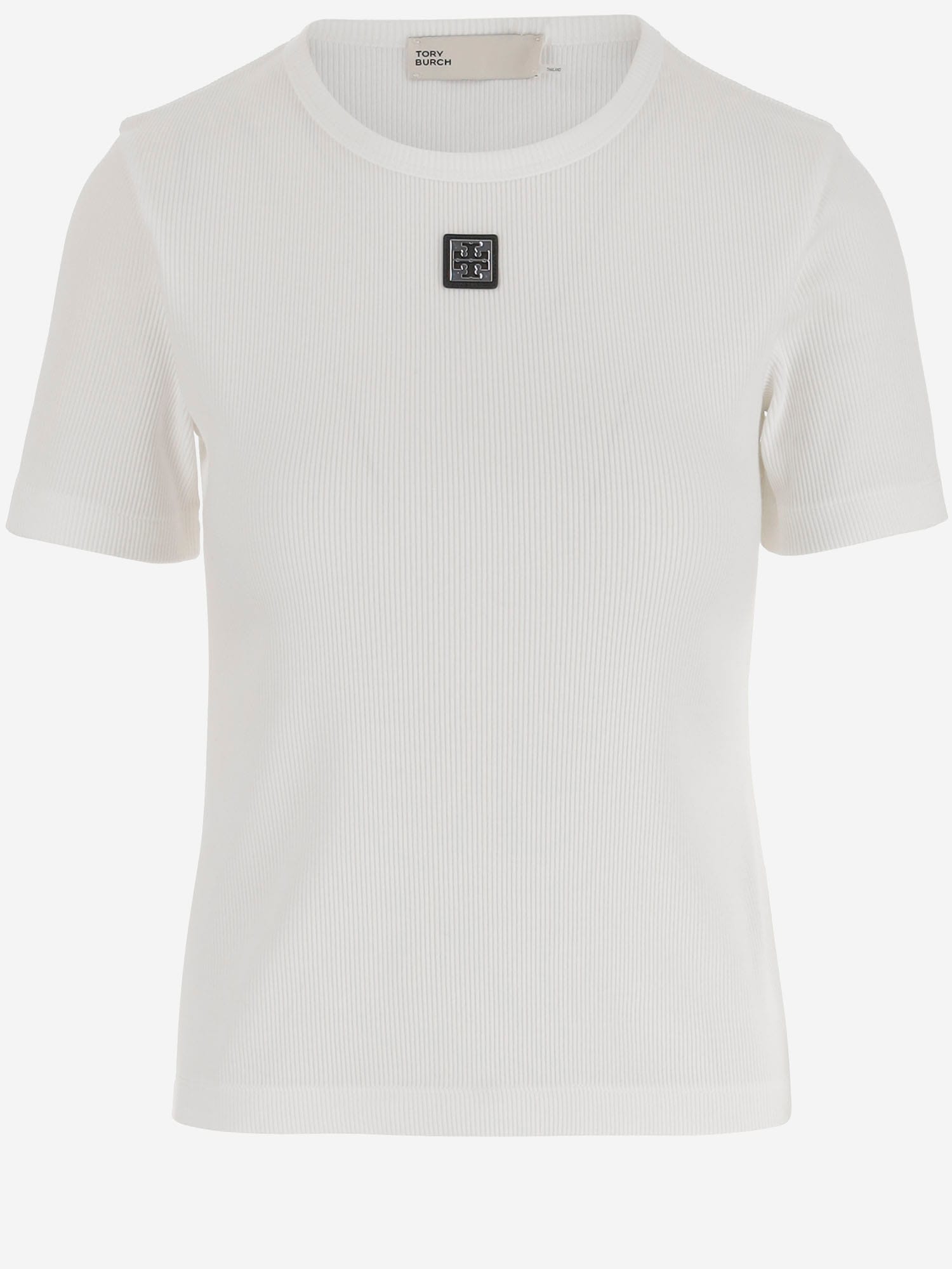Tory Burch Cotton T-shirt With Logo In White
