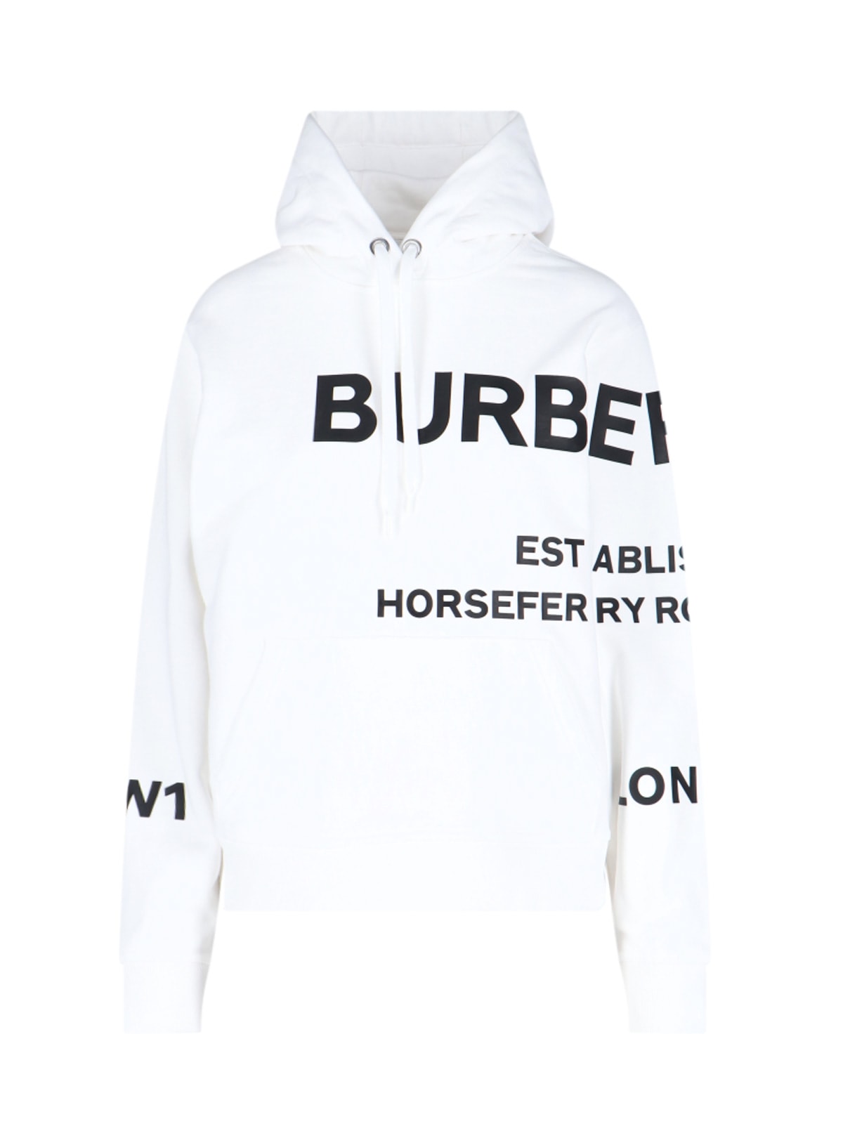 Burberry Horseferry Print Hoodie In White