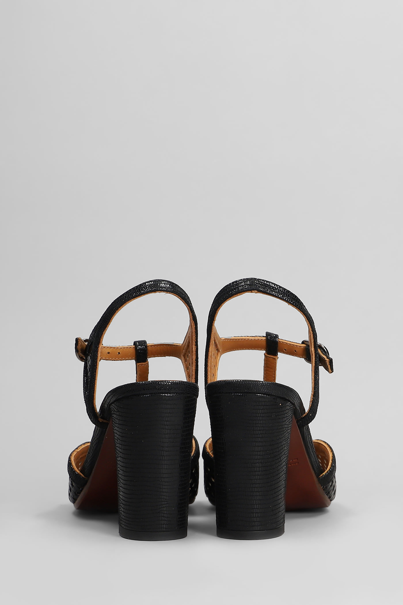 Chie Mihara 75mm Bessy Perforated Leather Sandals In Black
