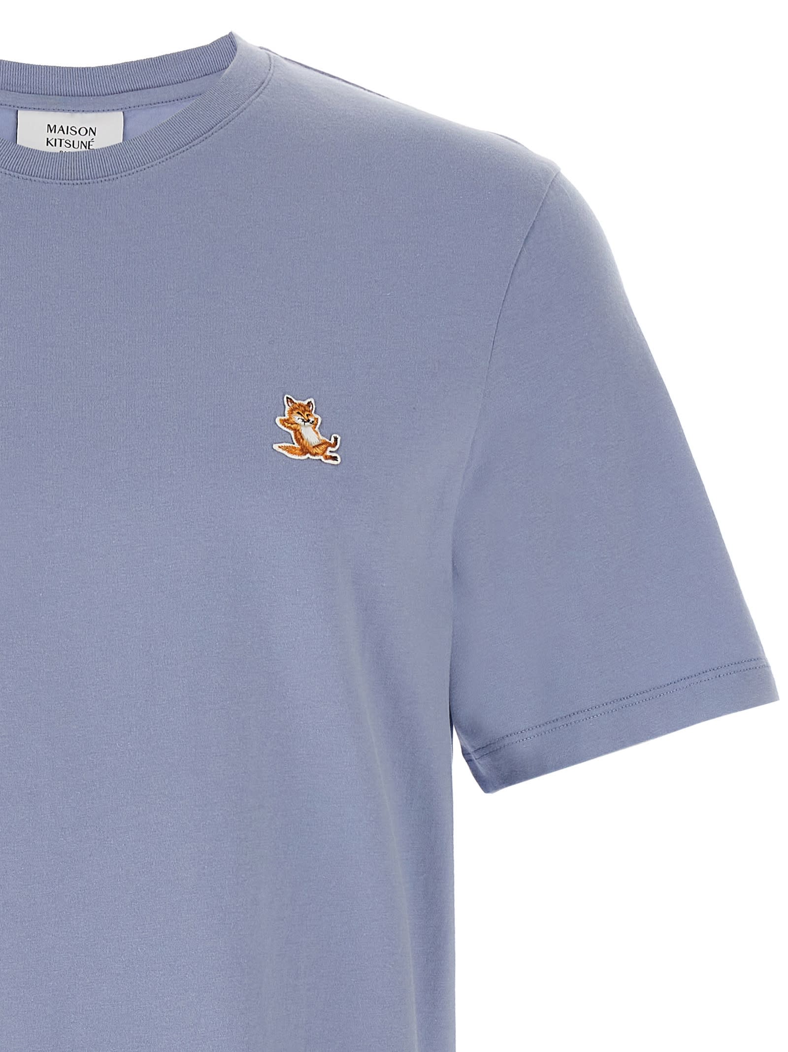 Maison Kitsuné Maison Kitsune' T-shirts And Polos In Light Blue