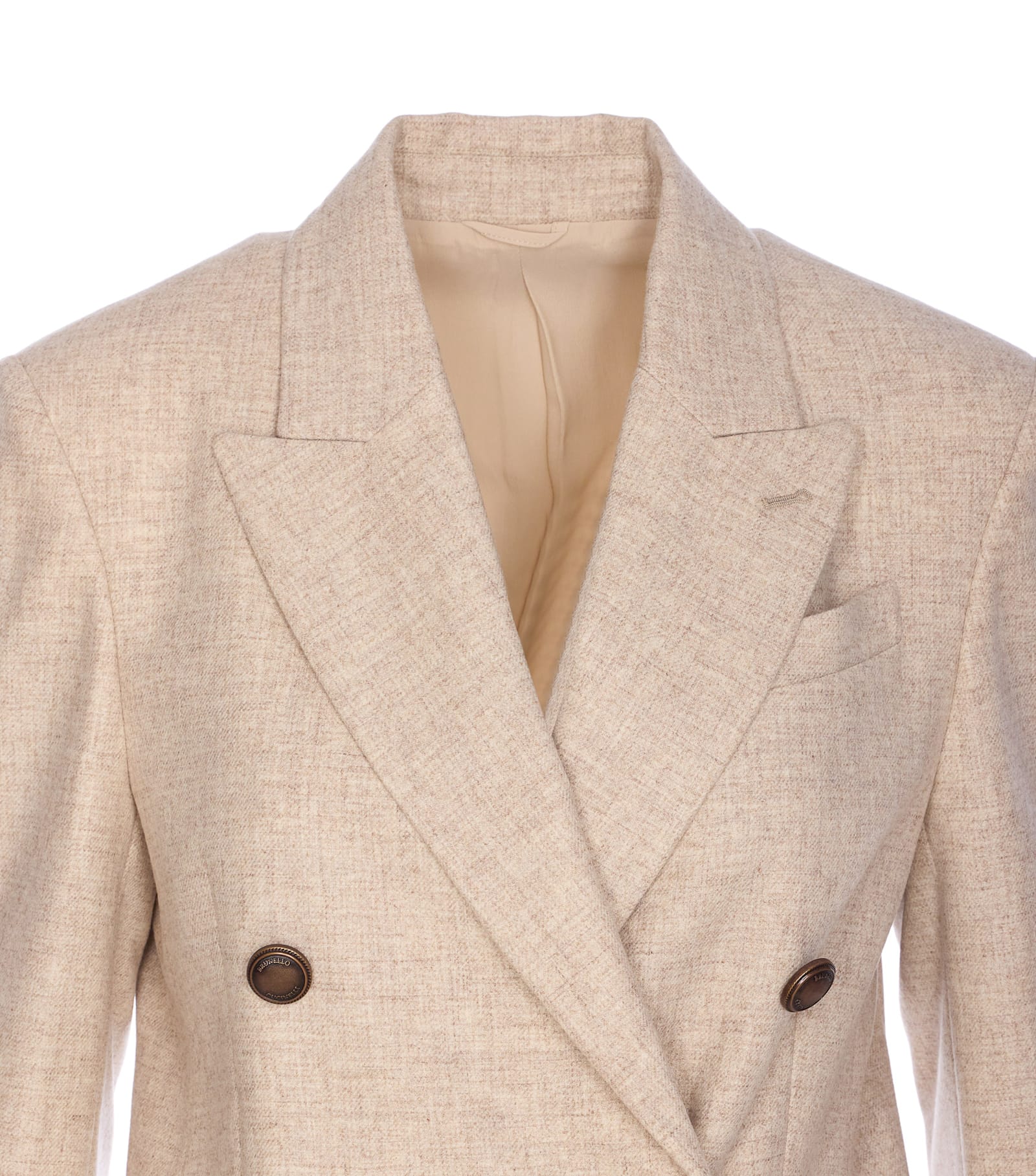 Brunello Cucinelli Double Breasted Jacket In Neutral