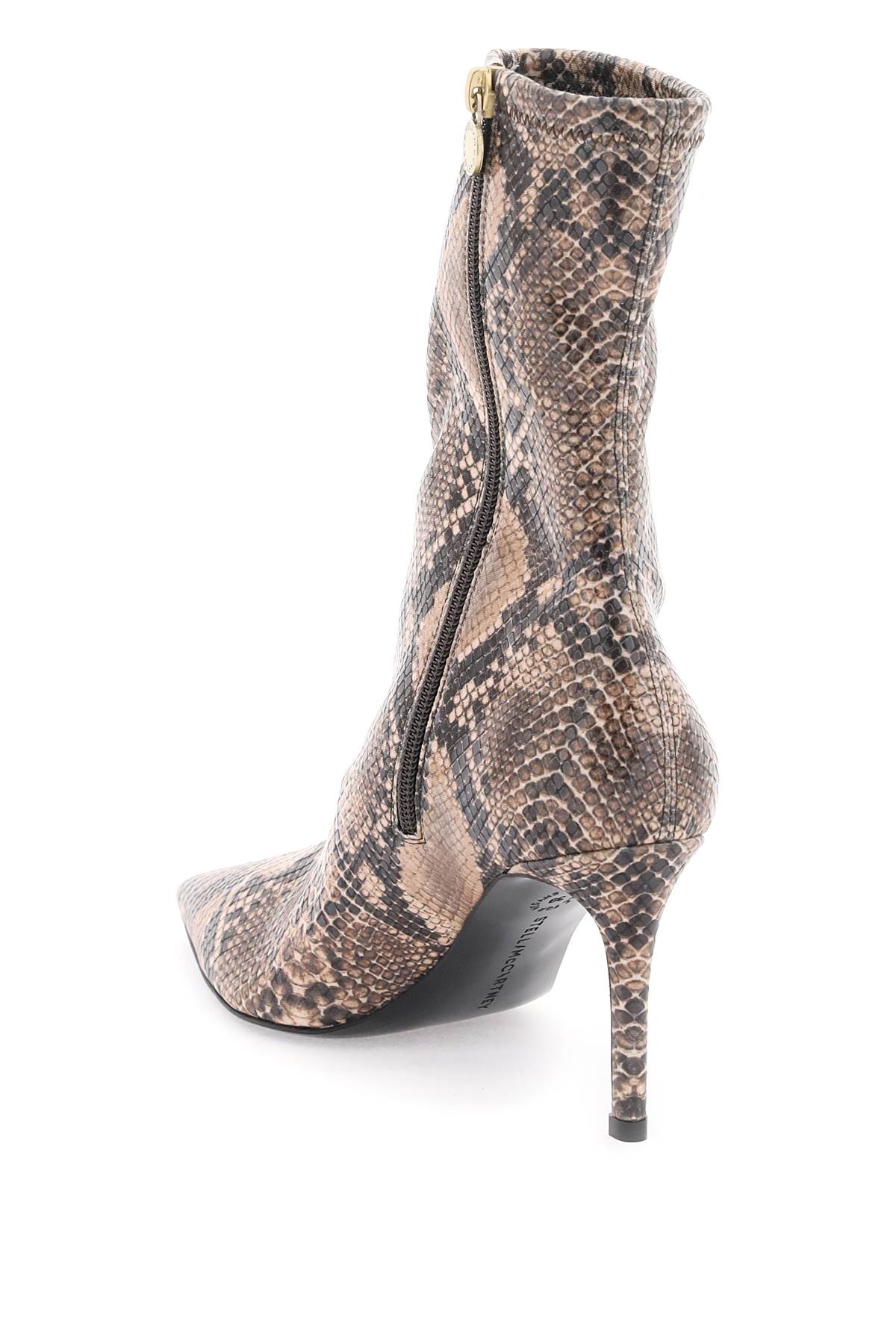 Shop Stella Mccartney Python Print Ankle Boots In Coffee (brown)
