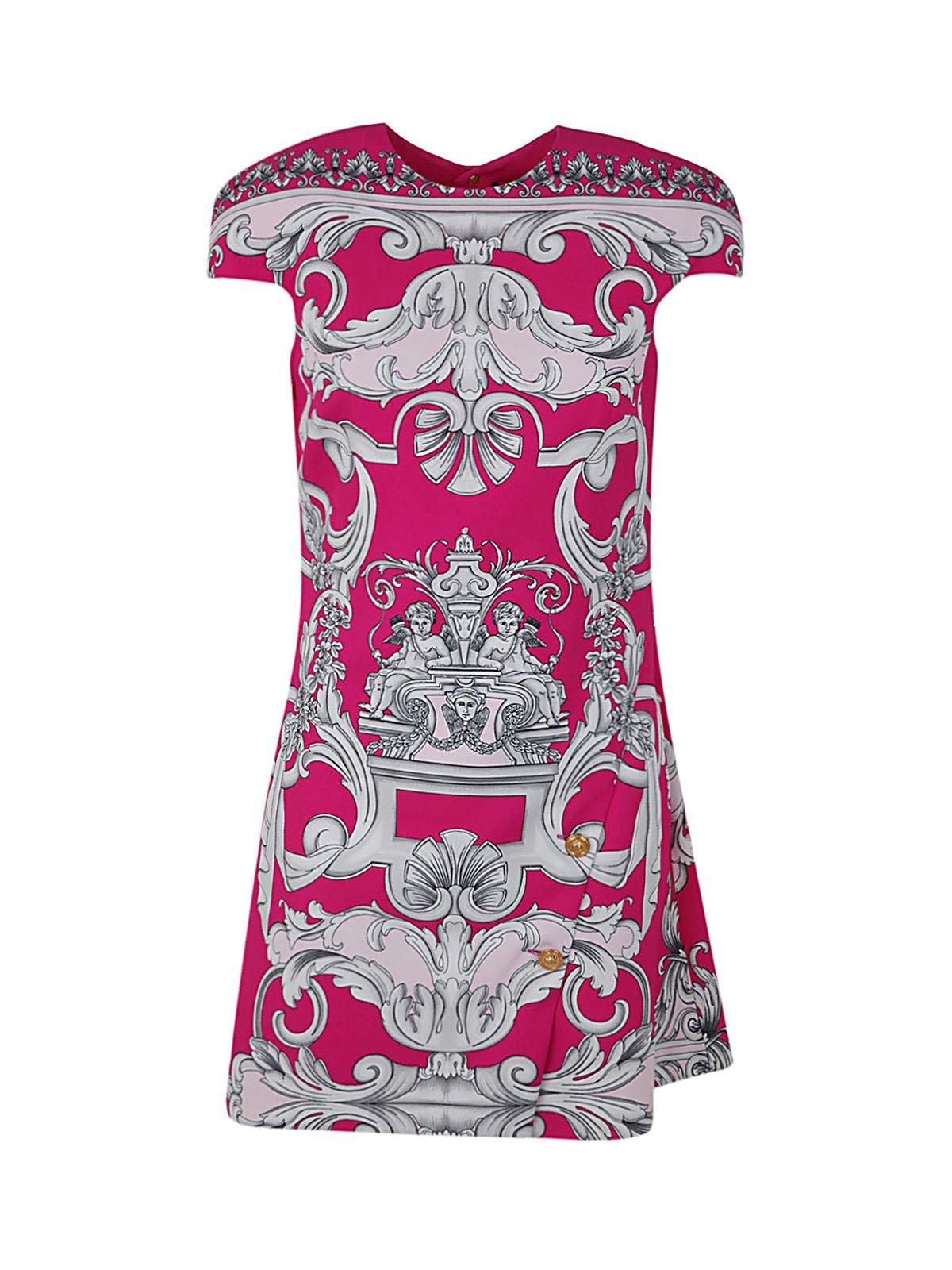 Versace Baroque Printed Cut-out Dress