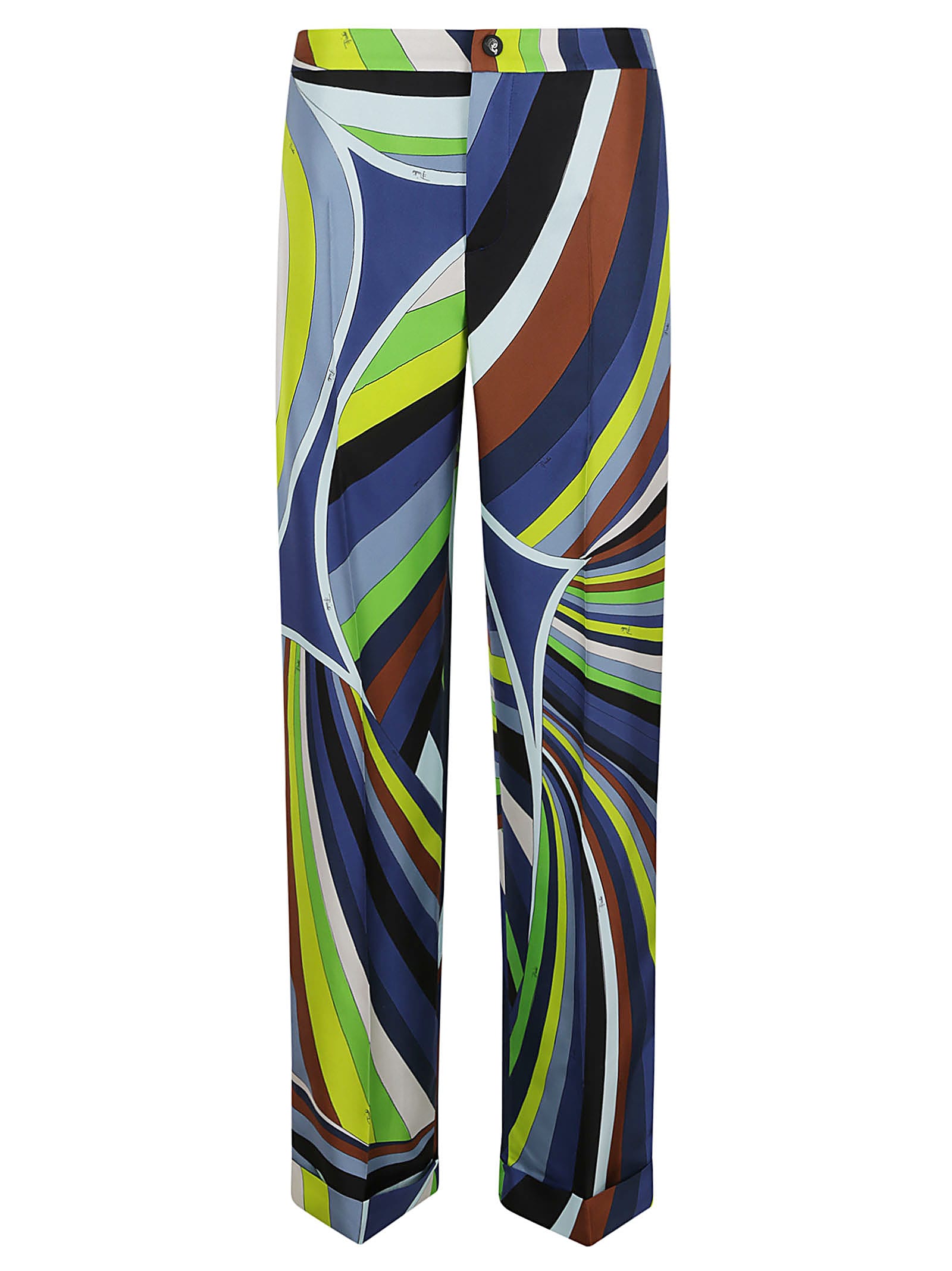 Pucci Trousers - Silk Twill In Multicolour