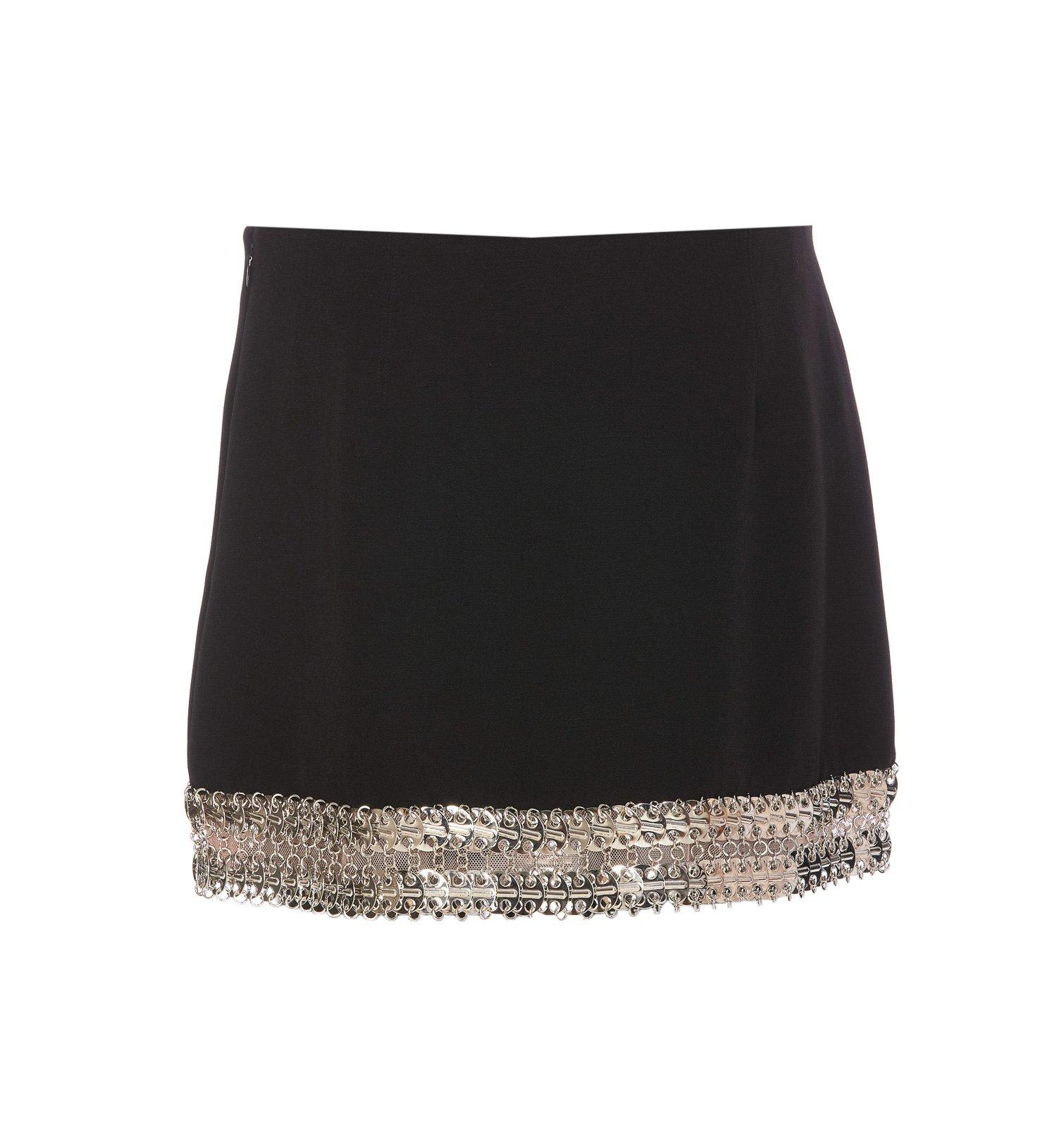 Shop Pinko Eliot Crepe Embellished Mini Skirt In Nero