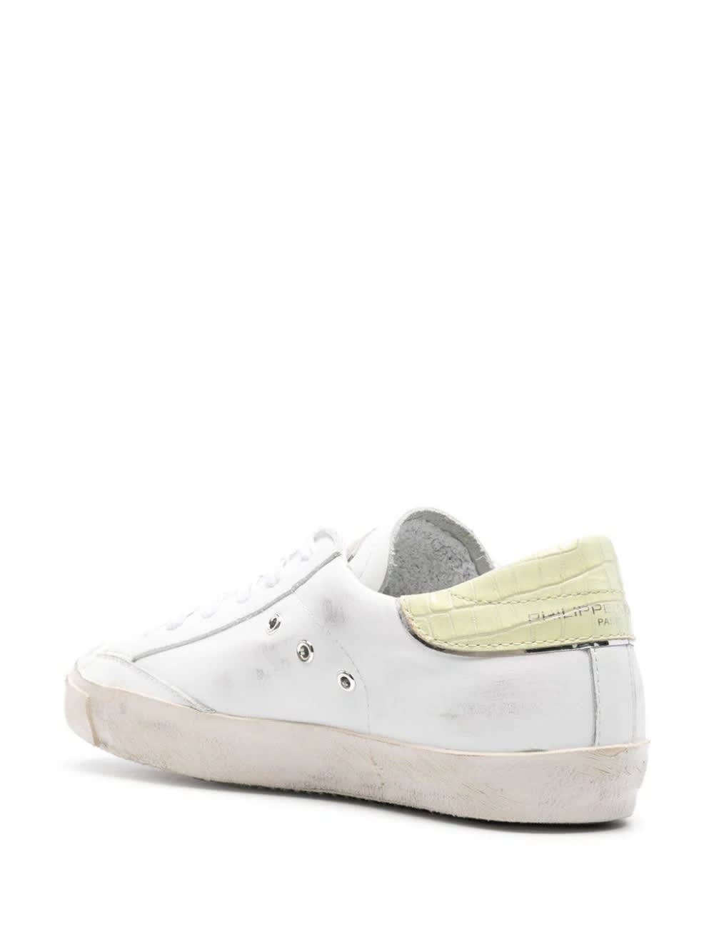 Shop Philippe Model Prsx Low Sneakers - White And Yellow