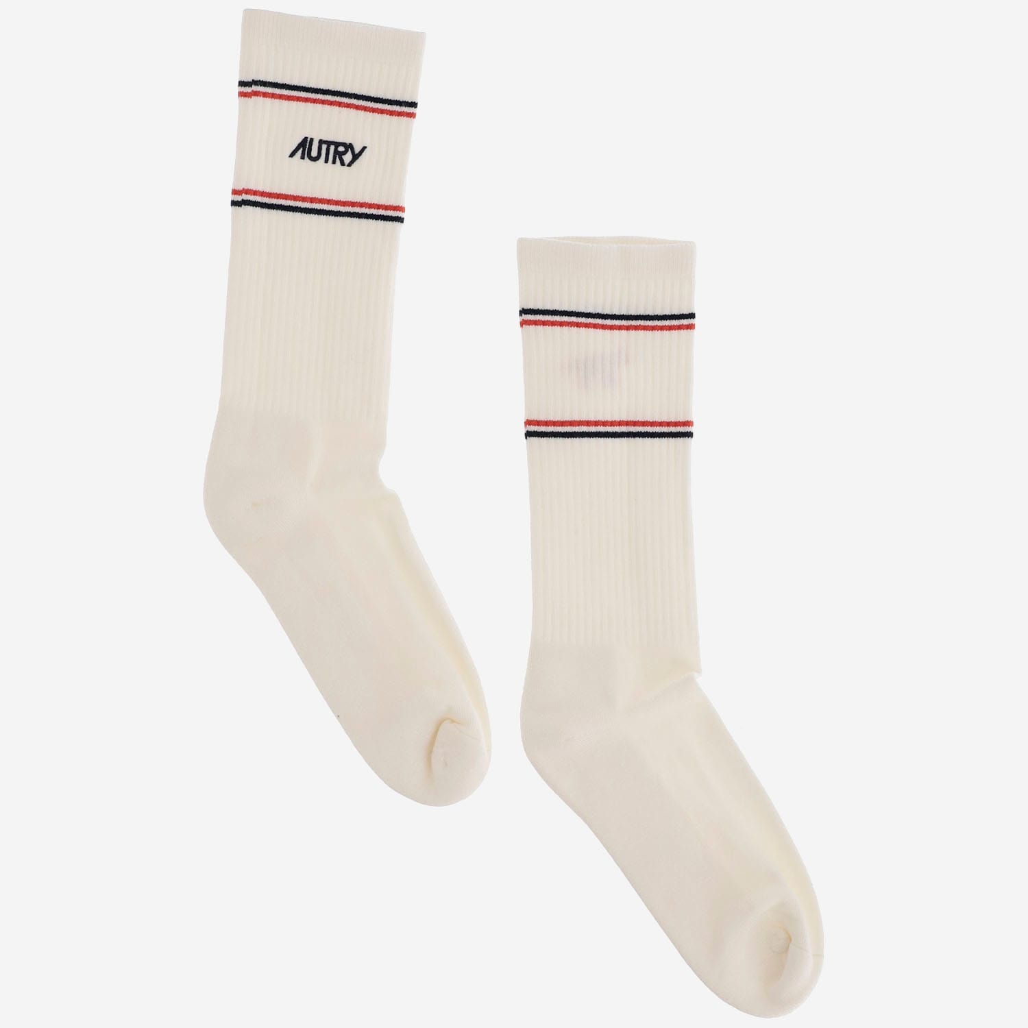 Autry Jacquard Socks With Striped Logo In White