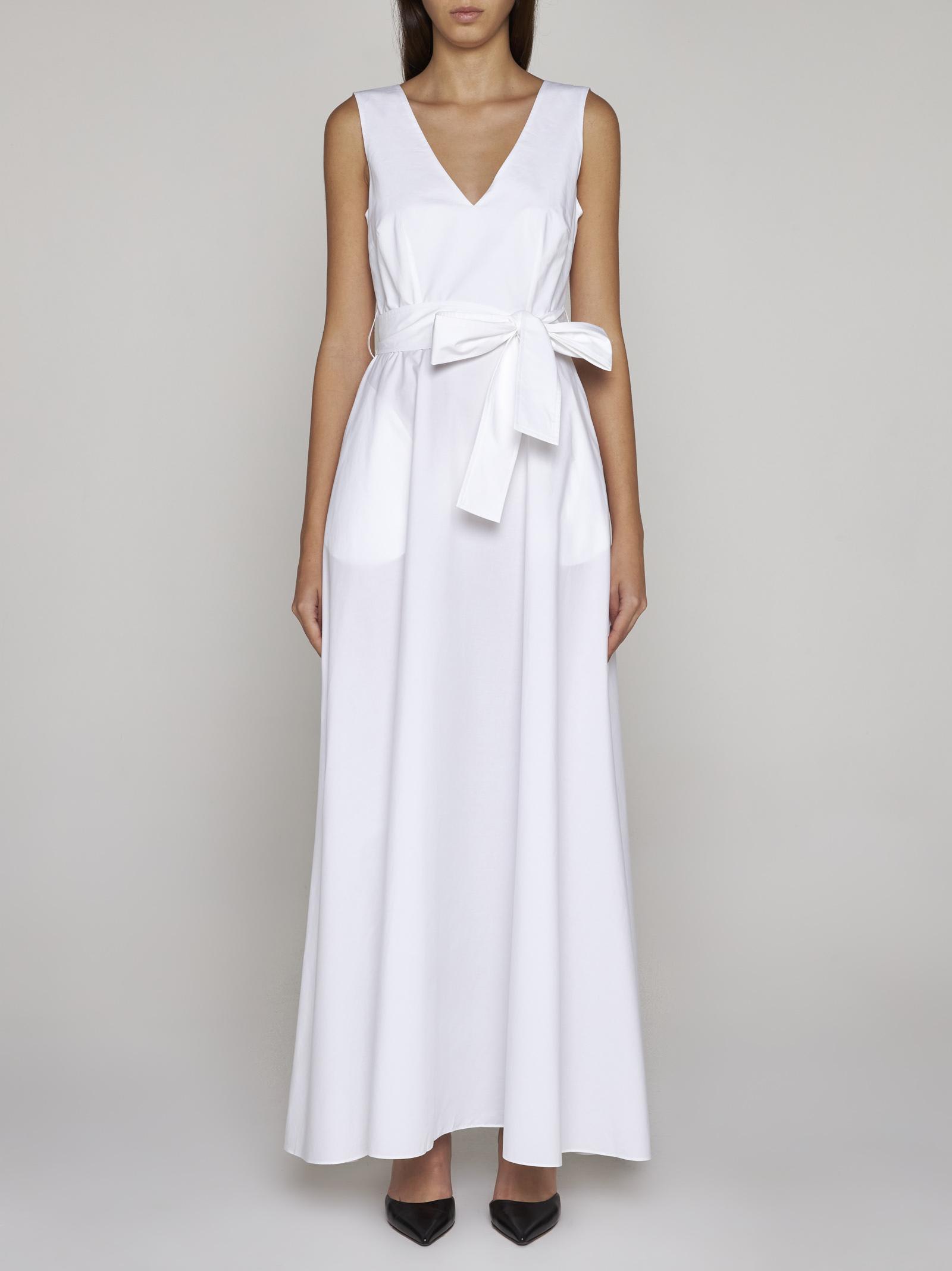 Shop P.a.r.o.s.h Canyox Cotton Long Dress In White