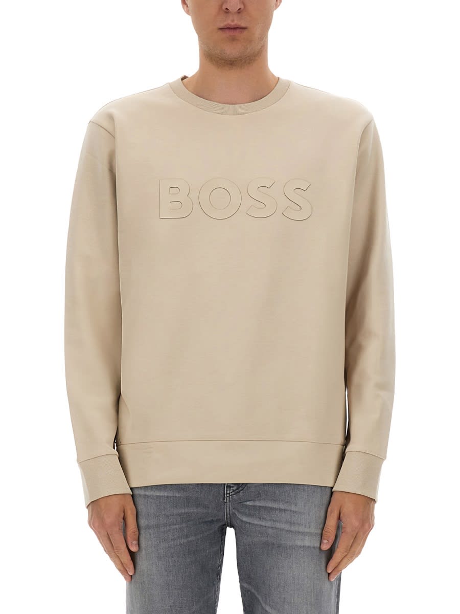 Hugo Boss Boss "salbo" Sweatshirt In Neutral