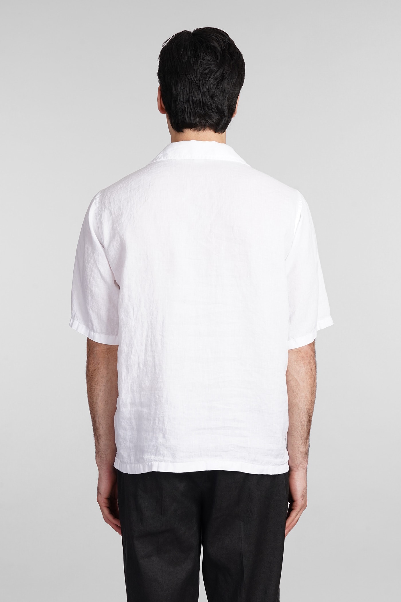 Shop Aspesi Camicia Ago Shirt In White Linen