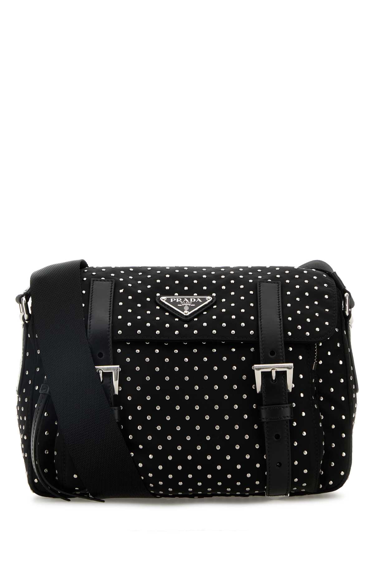 Shop Prada Black Re-nylon Crossbody Bag In Nero