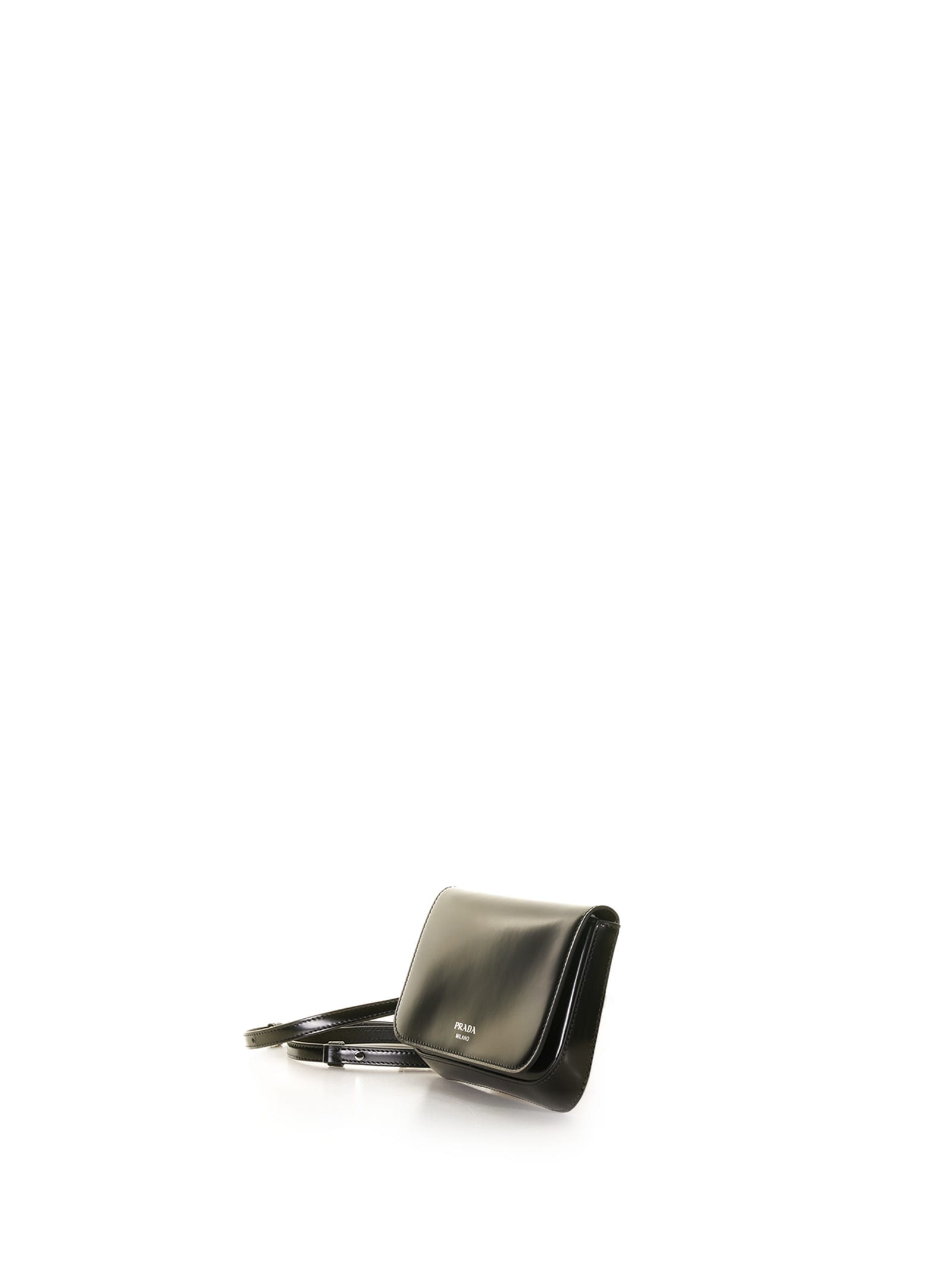 PRADA MINI LEATHER SHOULDER BAG WITH LOGO
