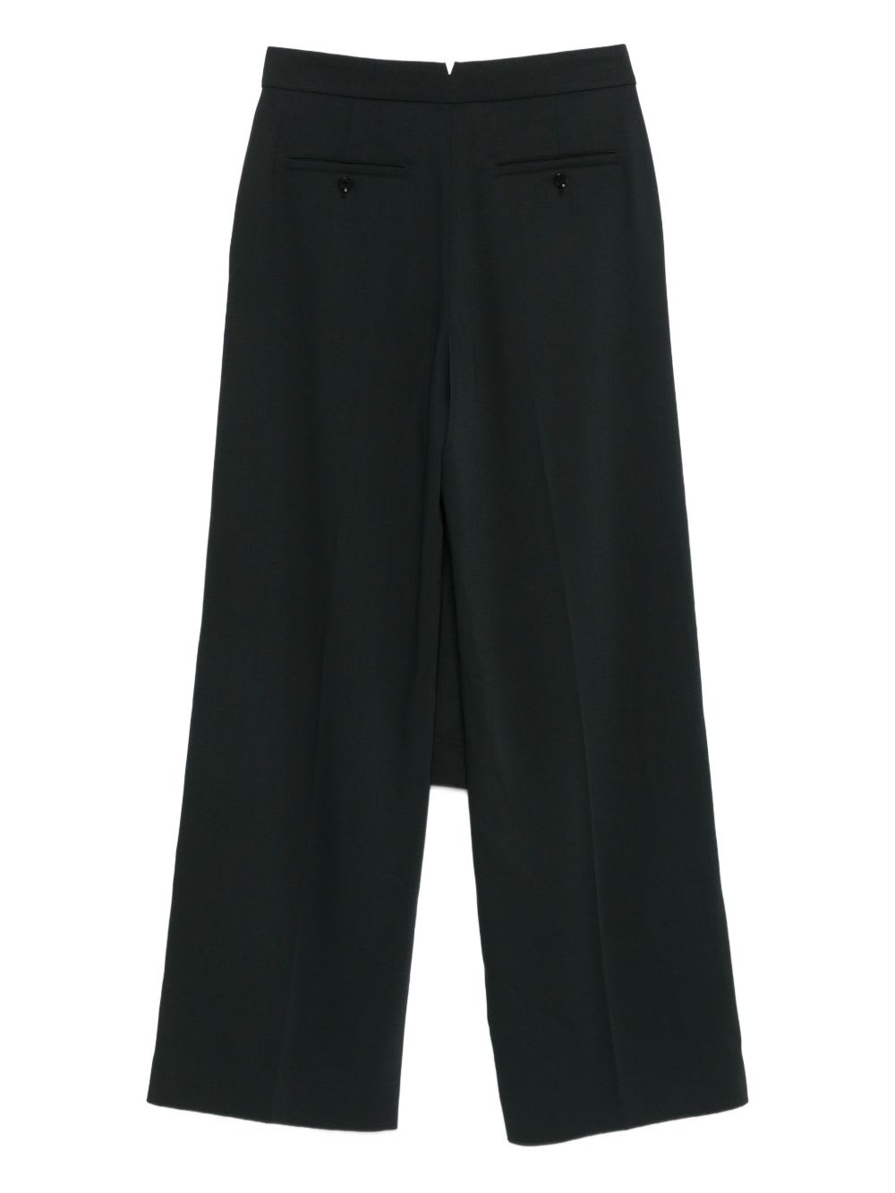 Ami Alexandre Mattiussi Wool Trousers Layered Asymmetrical Design In Black