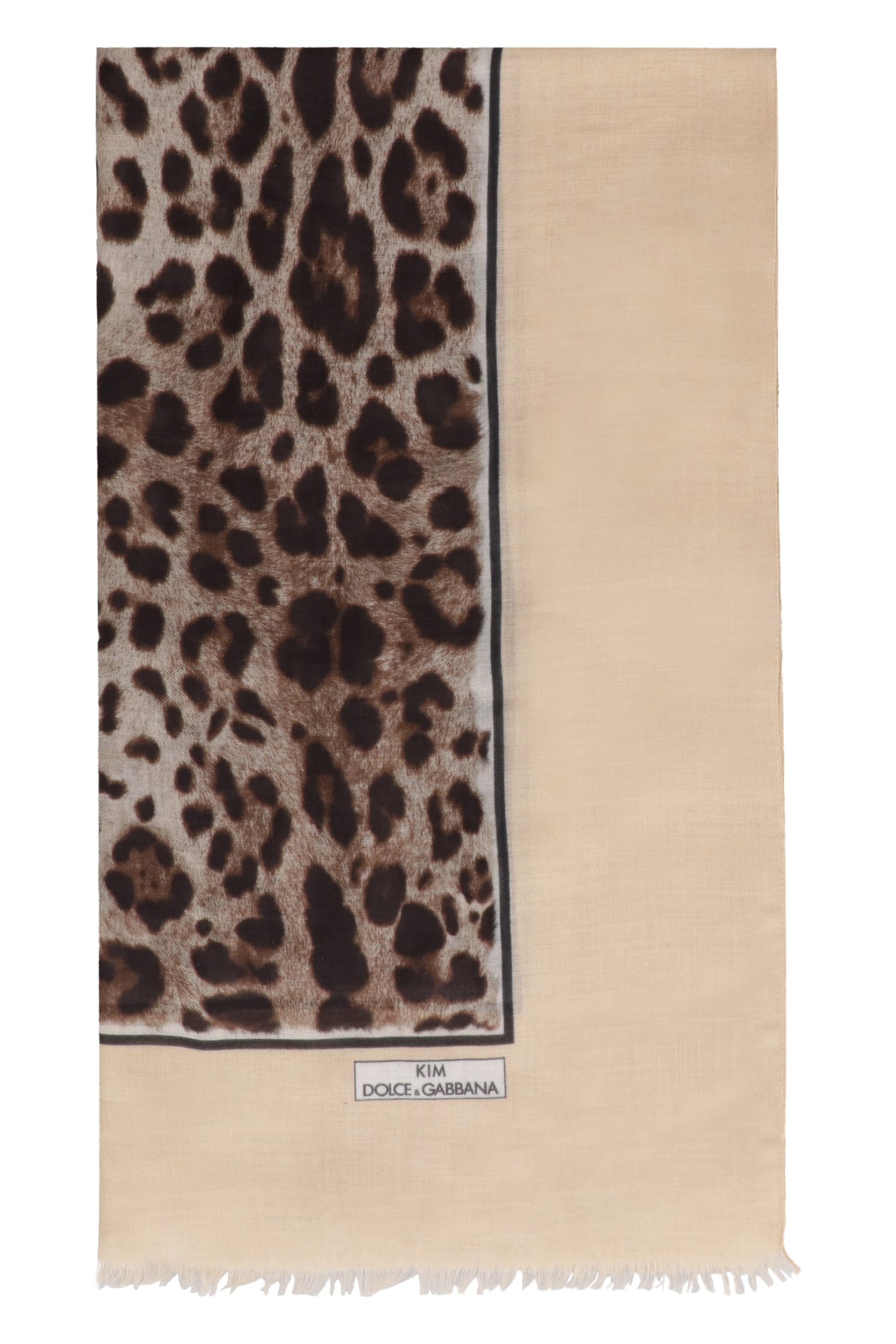 Dolce & Gabbana Modal And Cashmere Blend Scarf In Beige