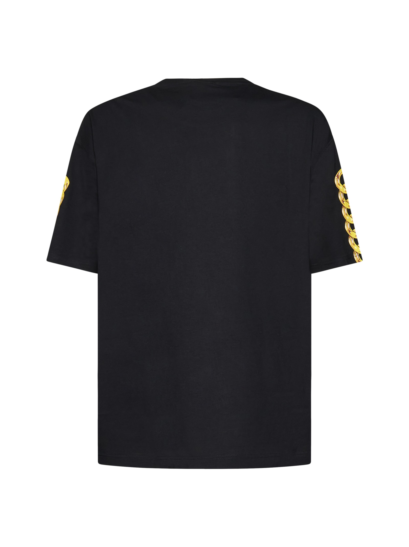 Shop Versace Jeans Couture T-shirt Couture Catena In Black Gold