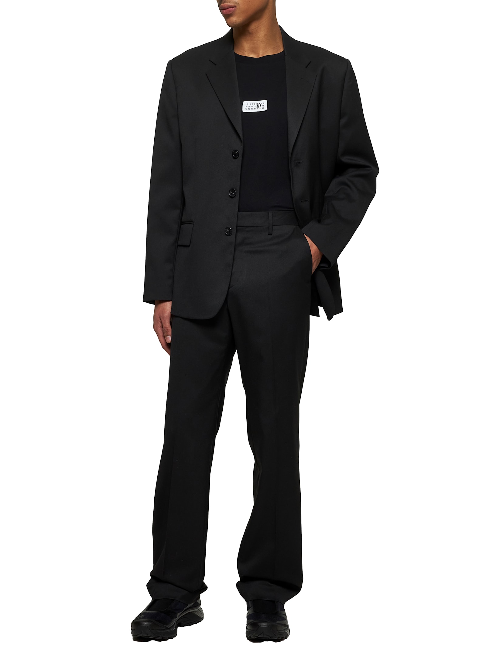 Mm6 Maison Margiela Straight-leg Tailored Trousers In Black