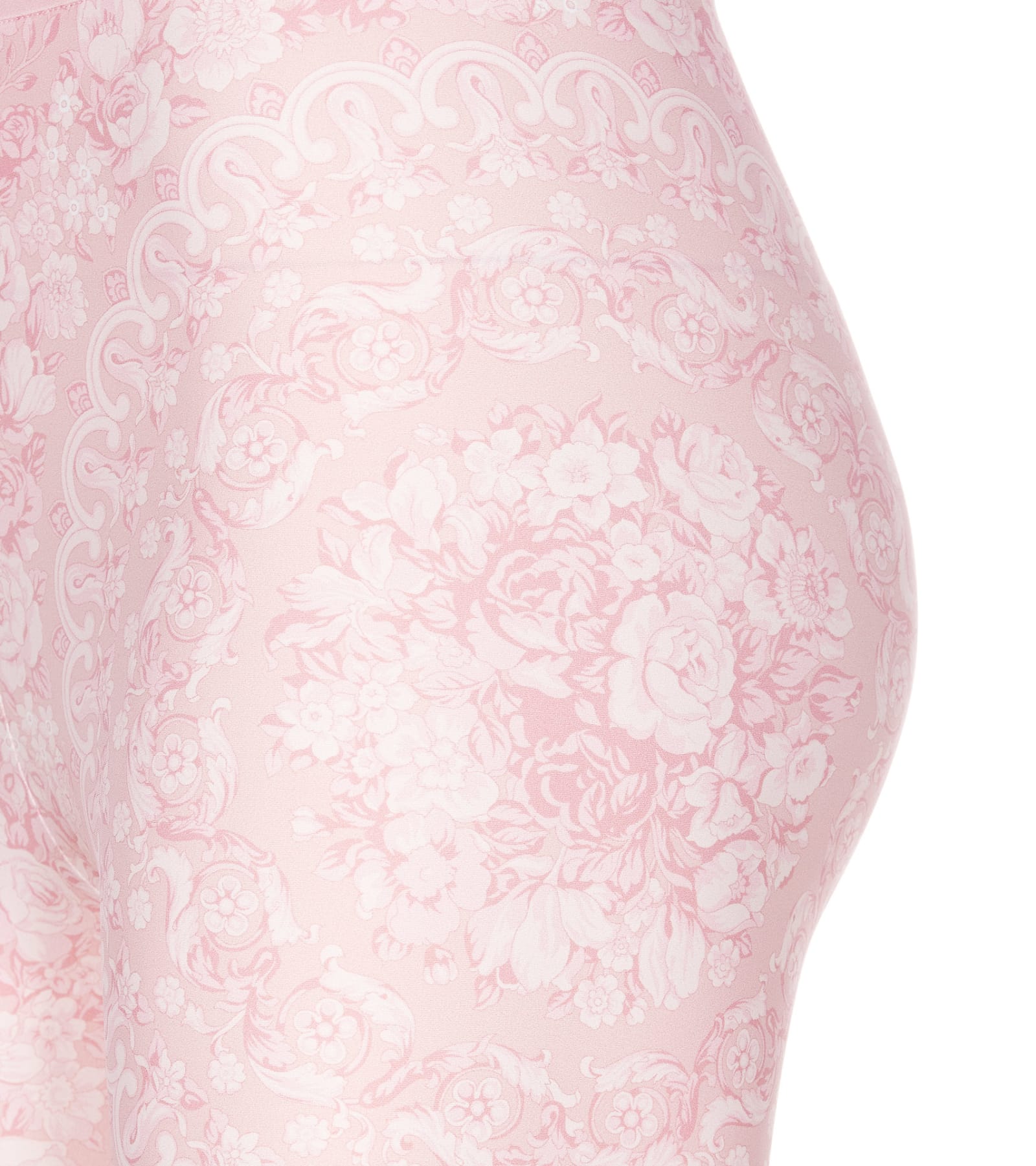 Shop Versace Barocco Print Leggings In Pink