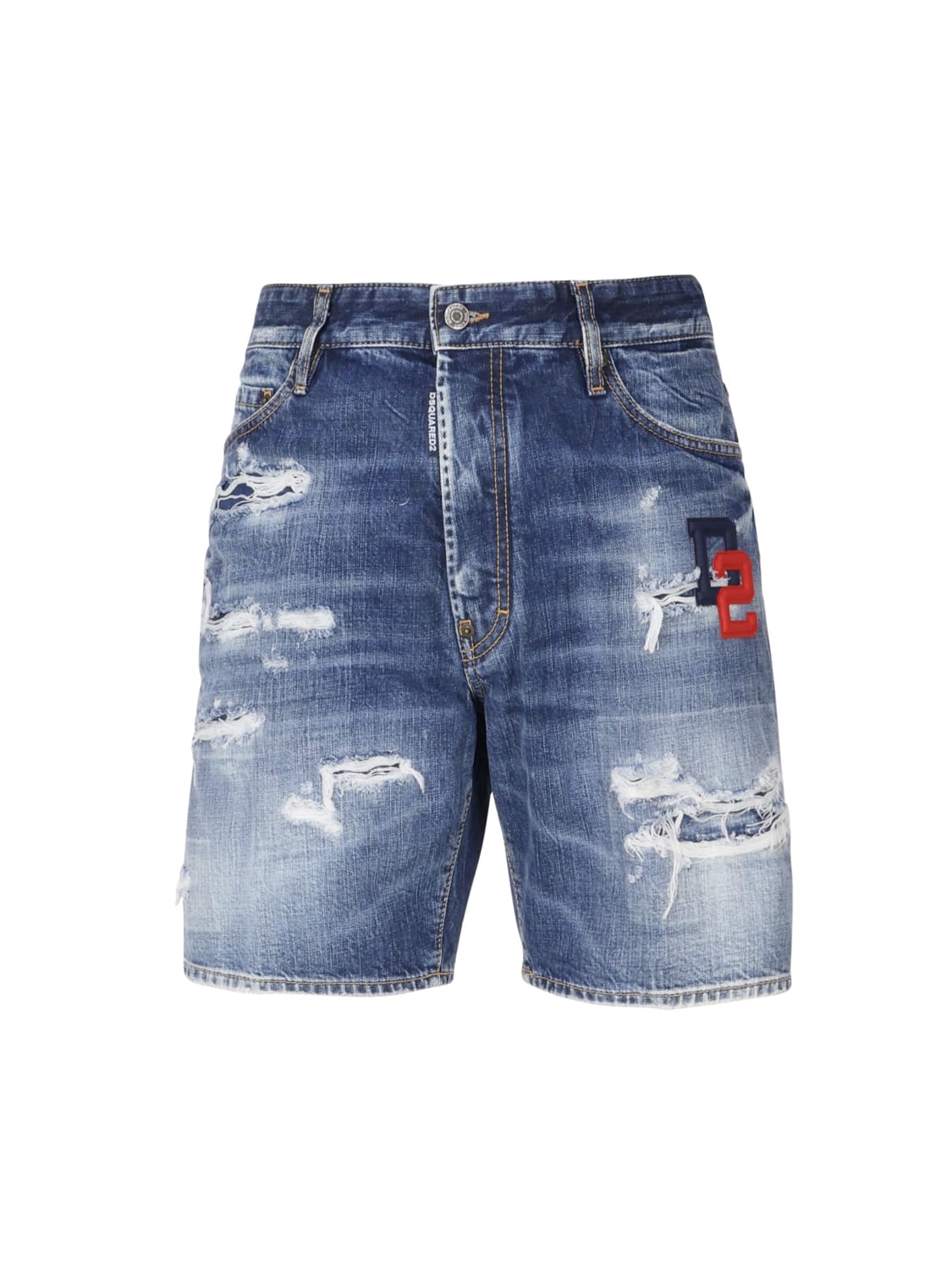 Shop Dsquared2 Marine Shorts In Cotton Denim In Blue