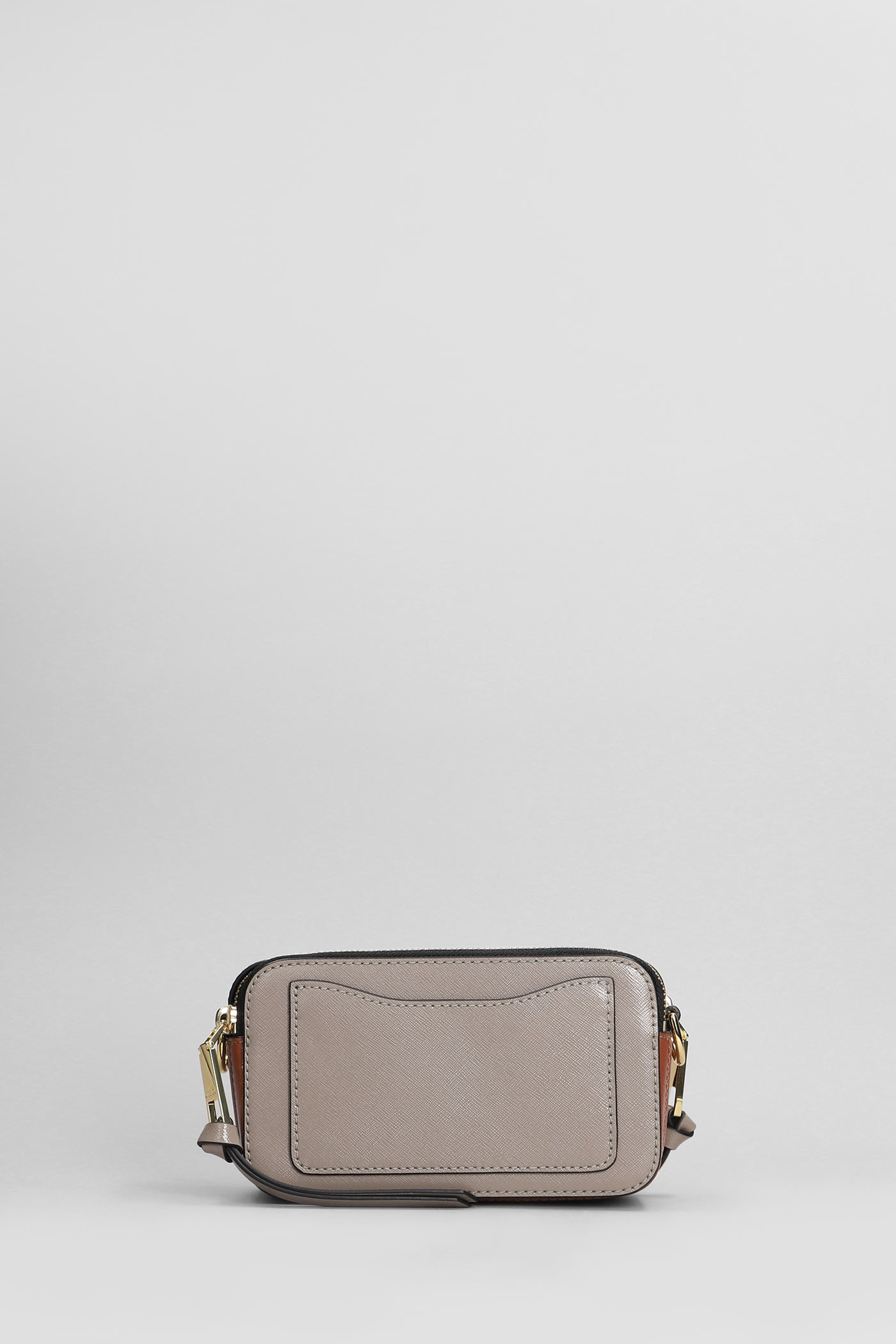 Shop Marc Jacobs The Snapshot Shoulder Bag In Taupe Leather