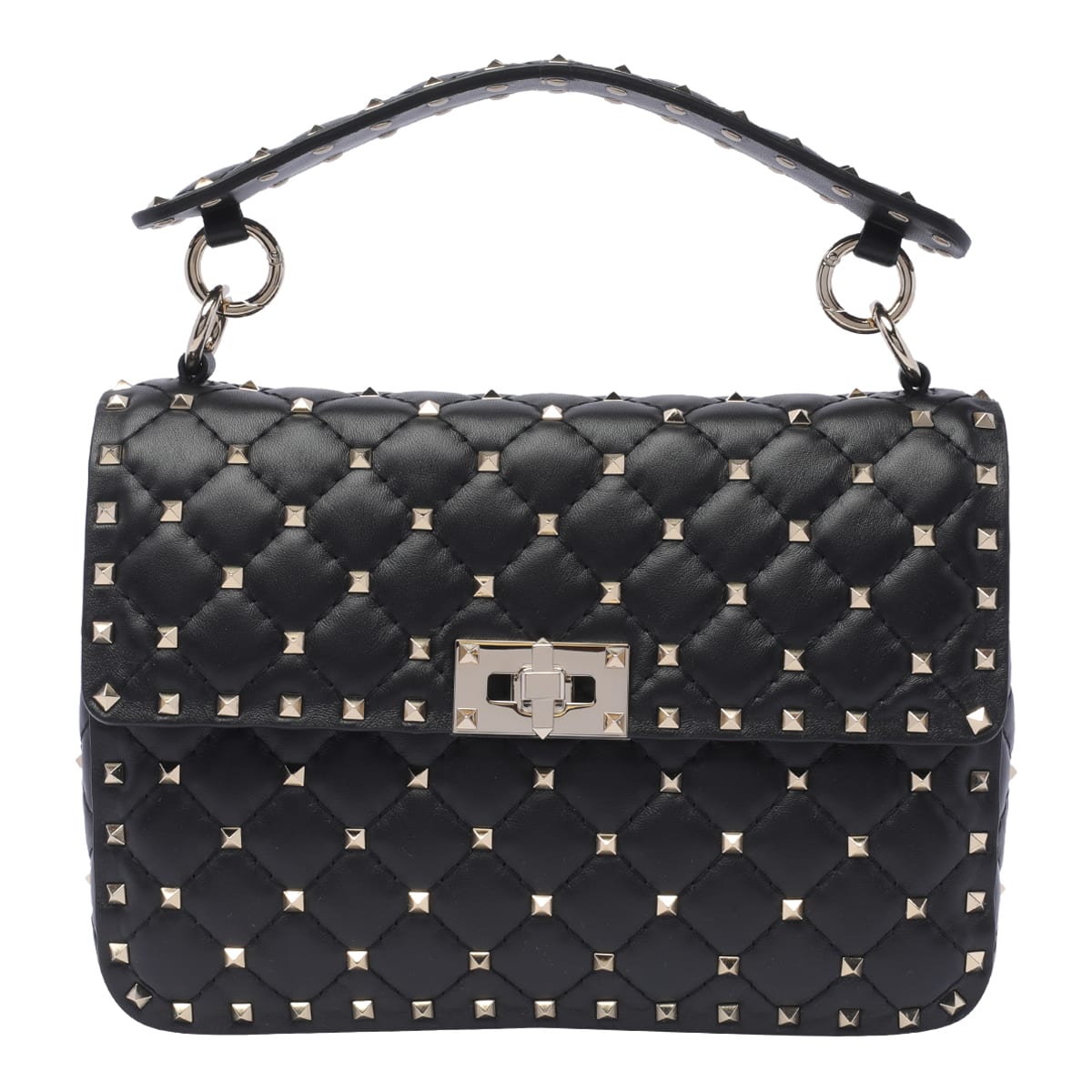 Valentino Medium Rosktud Spike Shoulder Bag