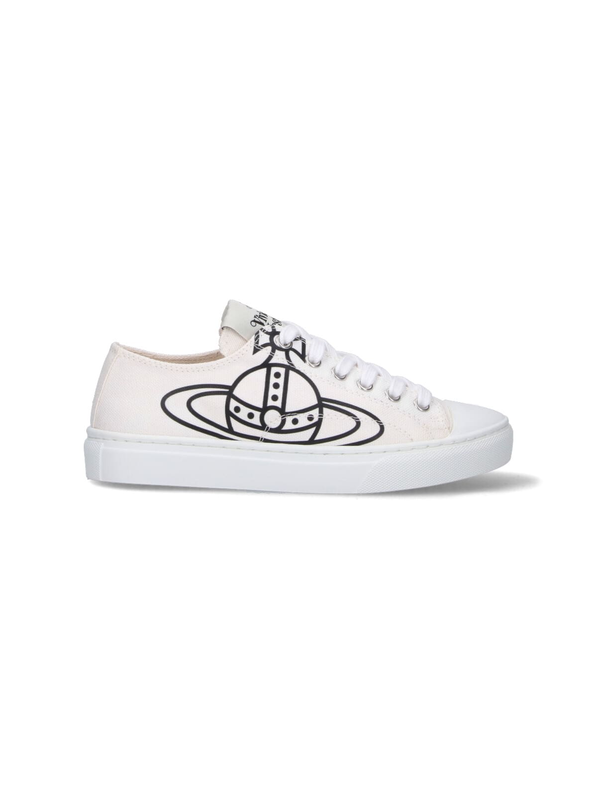 Vivienne Westwood Minimalist White Sneakers With Smooth Silhouette In White