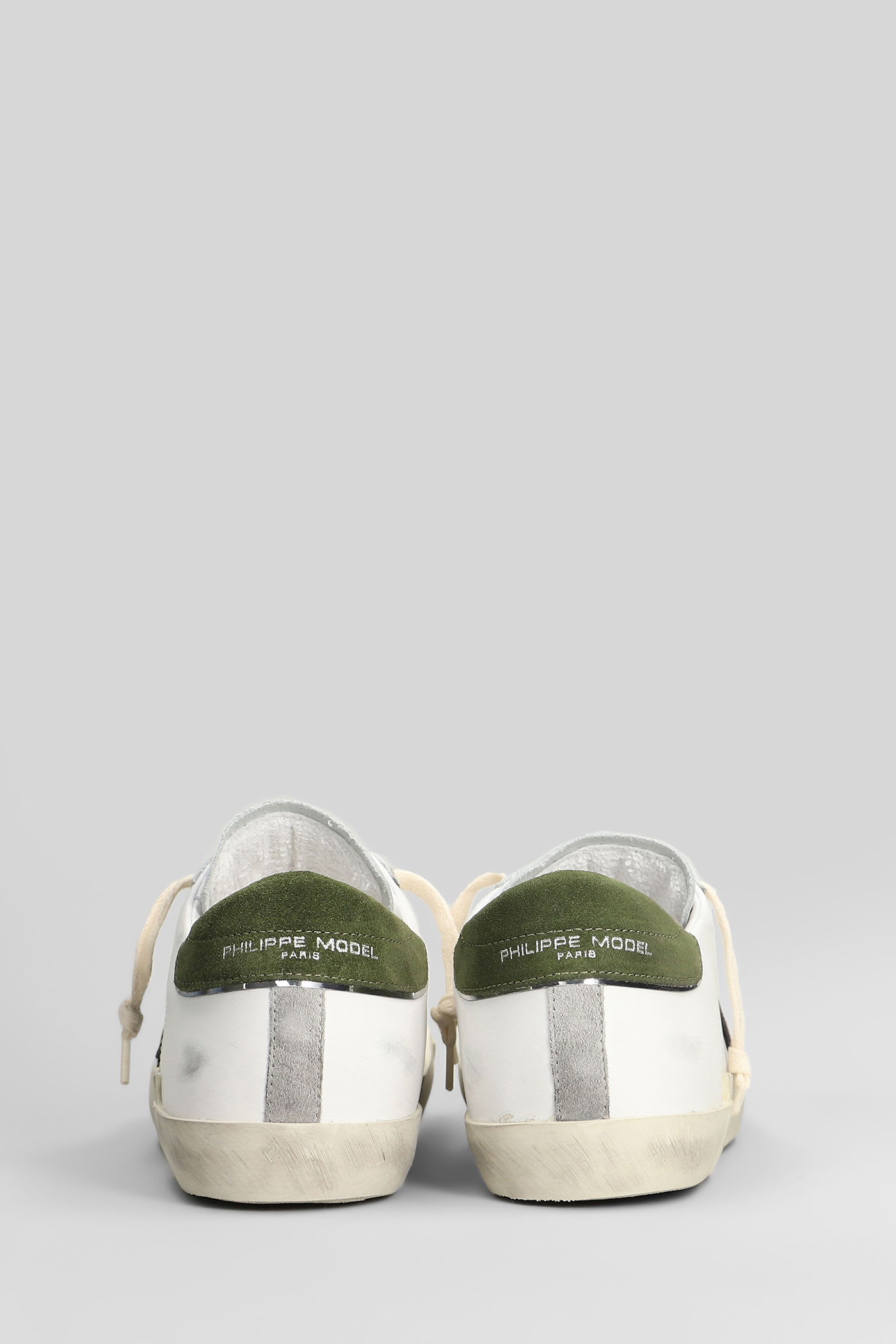 Philippe Model Prsx Low Sneakers In White Leather In White