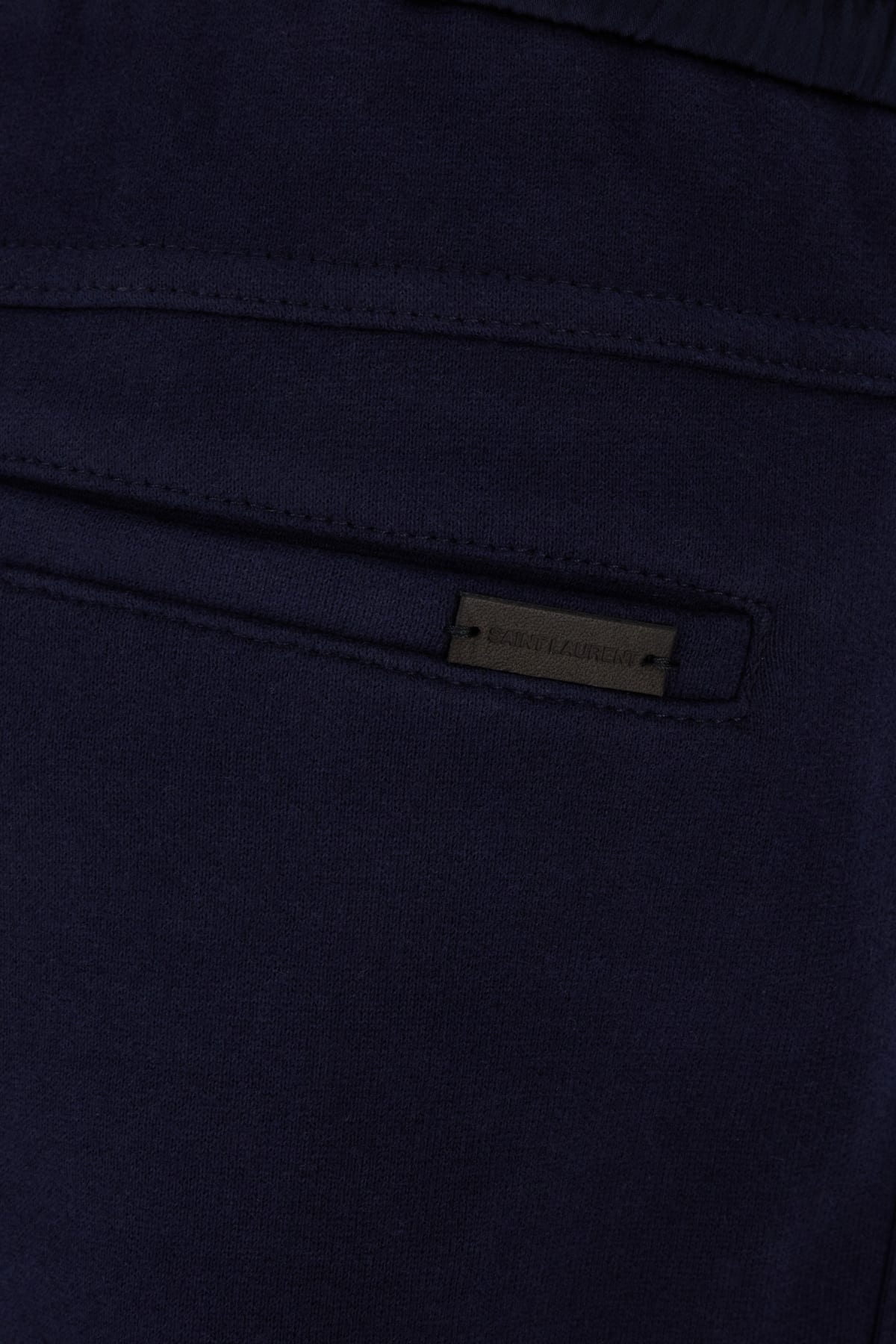 Shop Saint Laurent Navy Blue Cotton Joggers In Marine