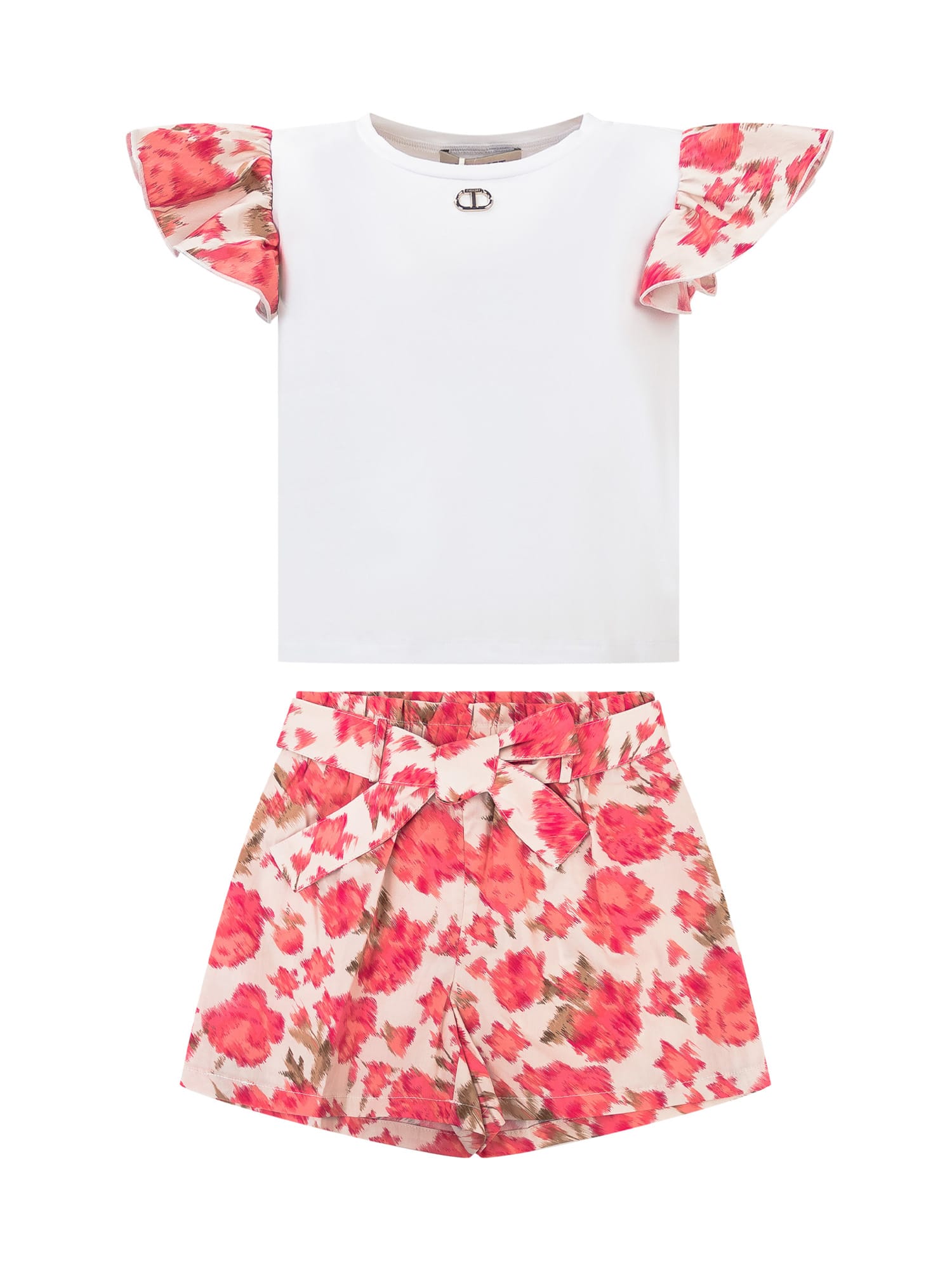 Shop Twinset T-shirt And Shorts Set In Pink