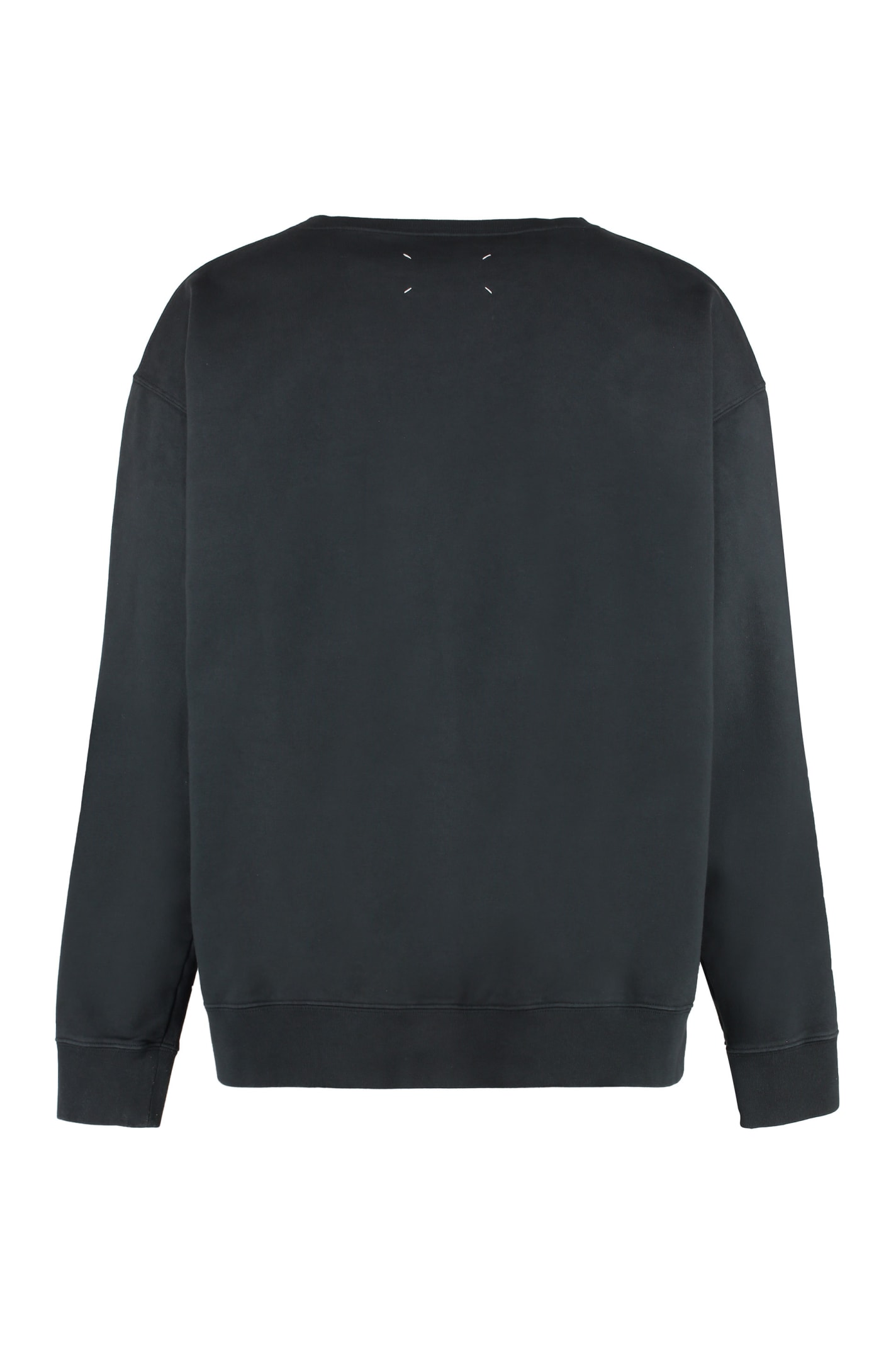 Shop Maison Margiela Cotton Crew-neck Sweatshirt In Black