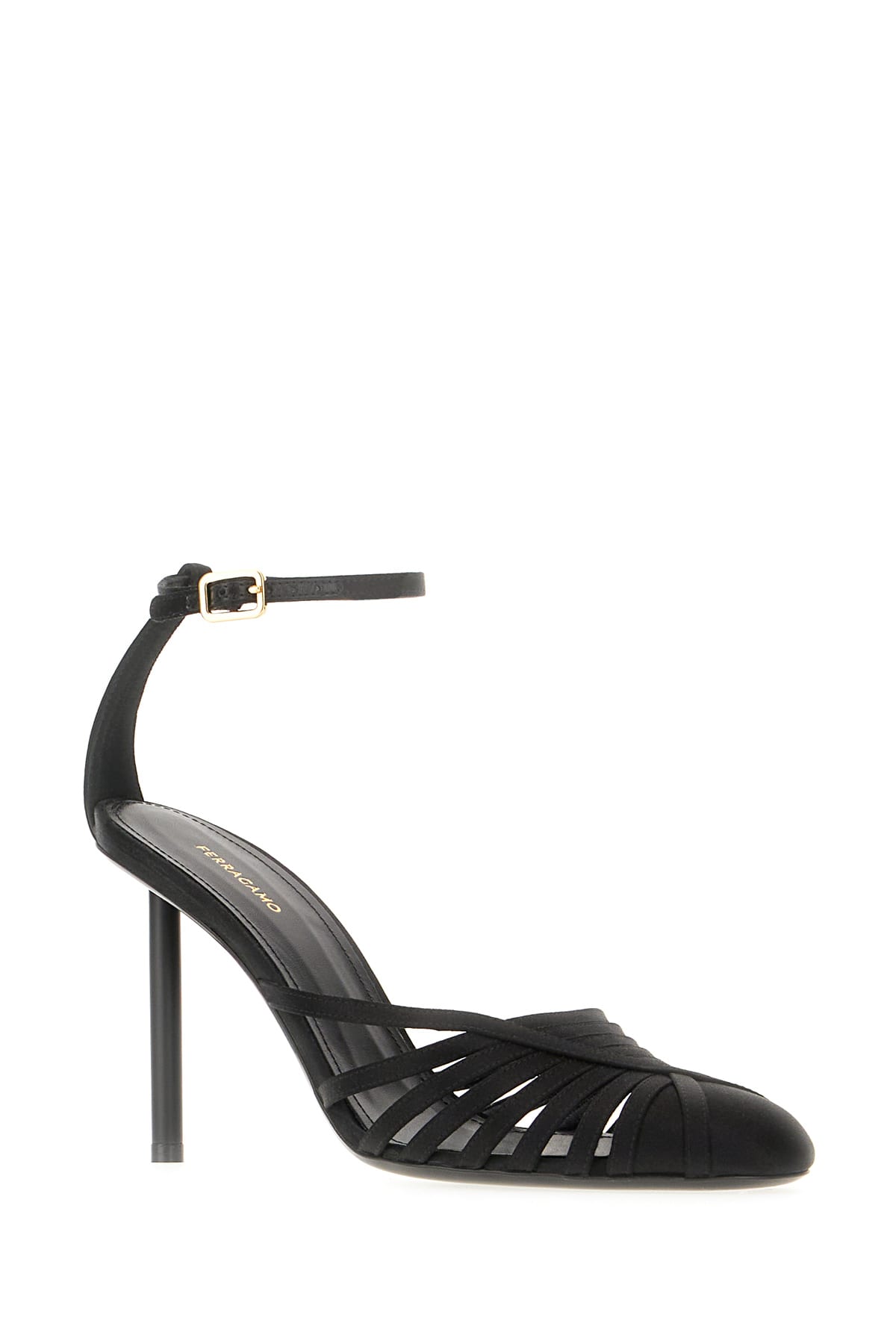 Shop Ferragamo Black Nappa Leather Ermelia Pumps In Nero