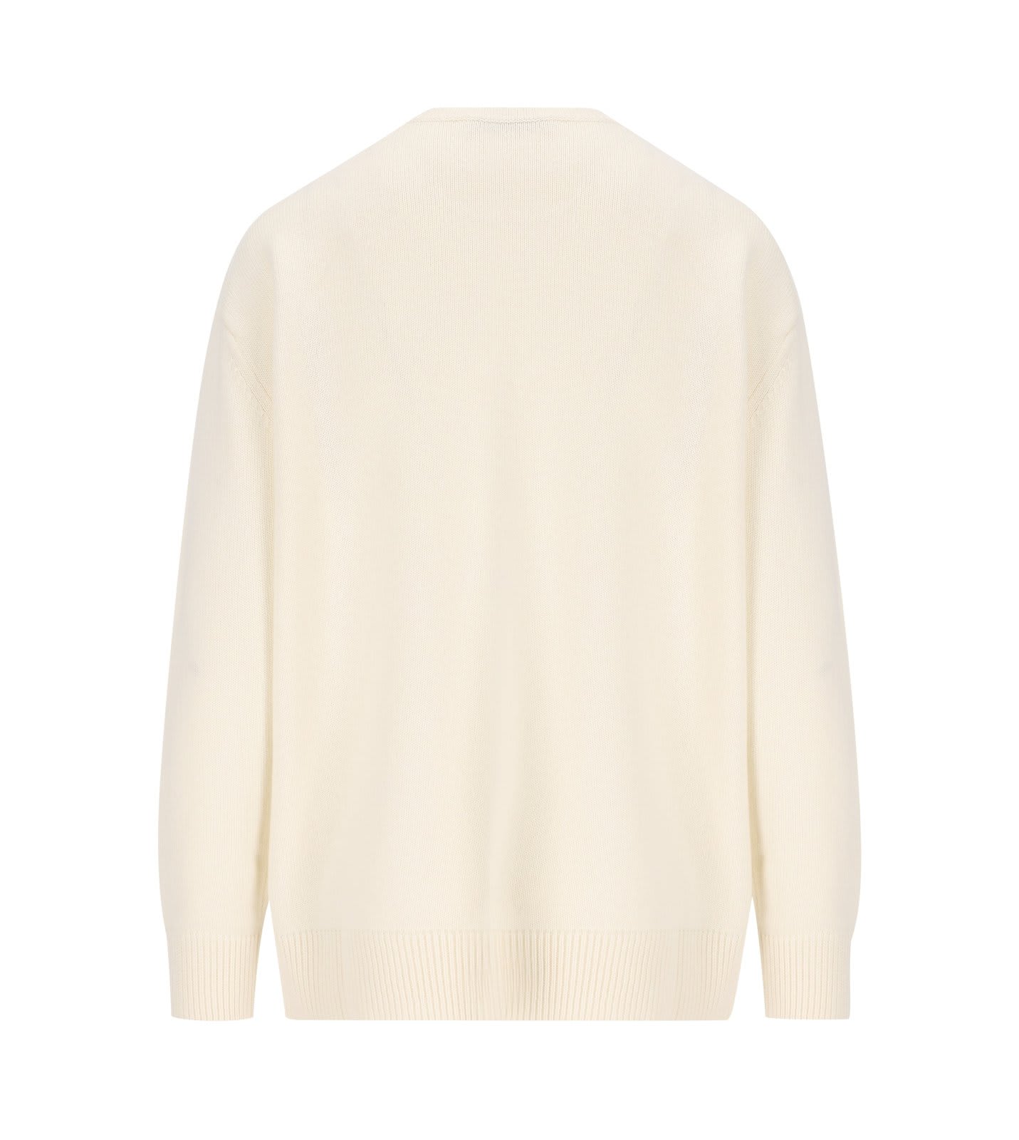 Shop Max Mara Crewneck Knitted Jumper In White