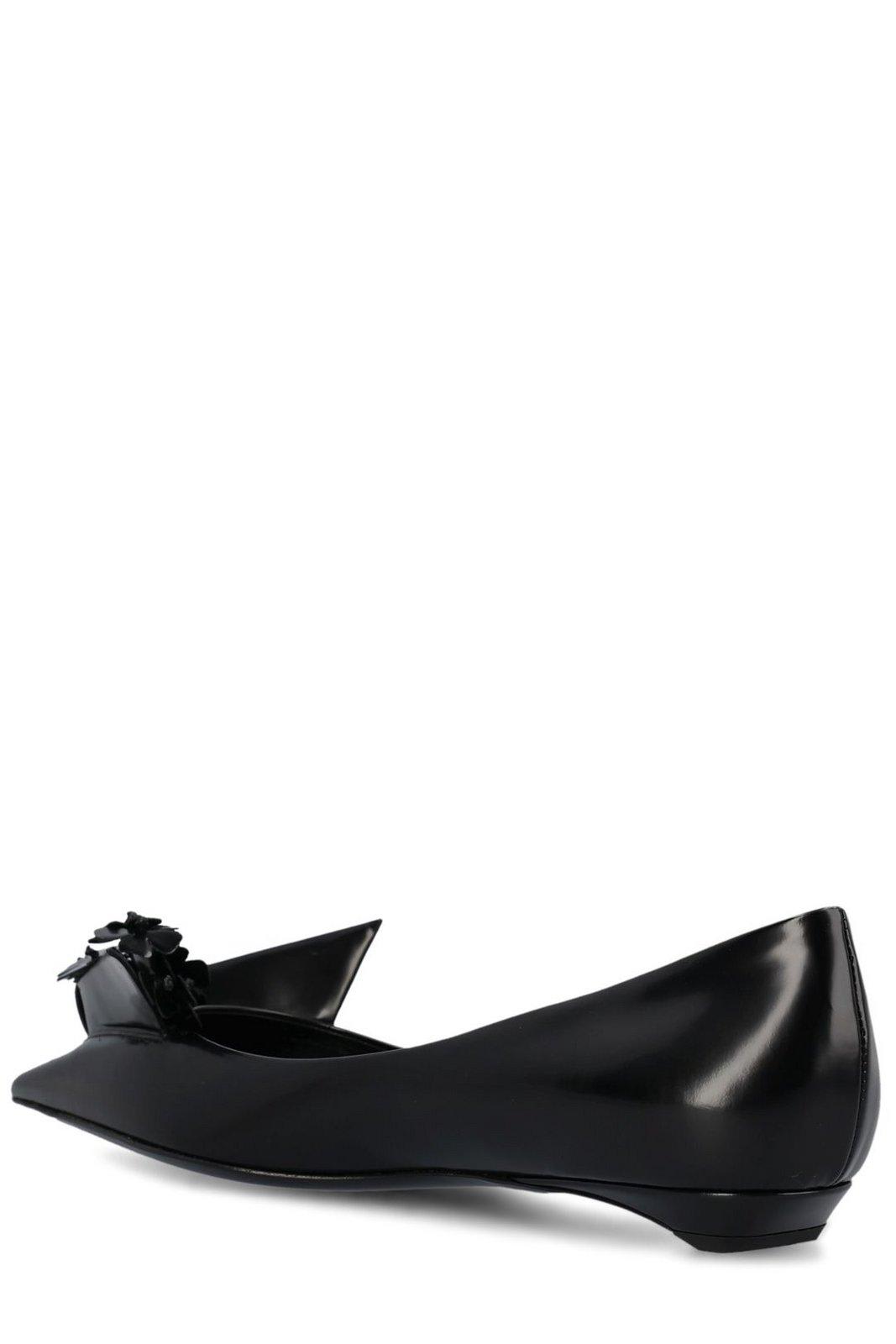 Shop Prada Pointed-toe Flat Shoes In Nero