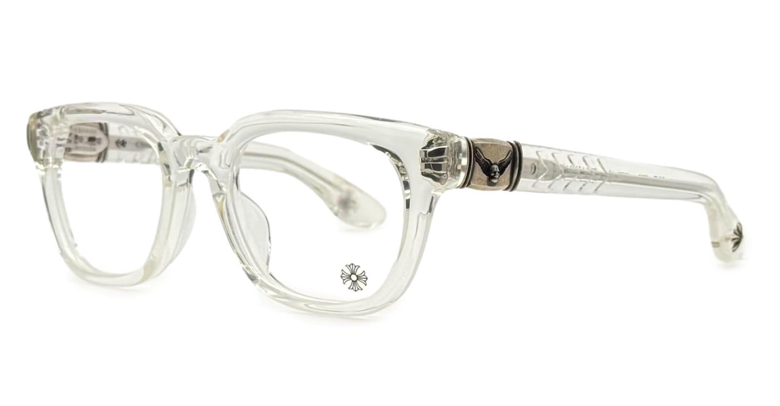 Chrome Hearts Well Hell Yeah - Crystal Rx Glasses In Gray